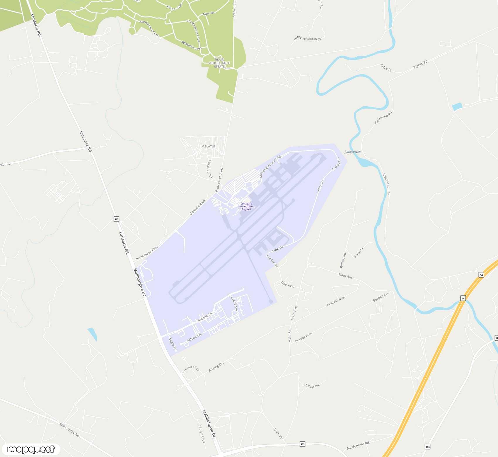Carte de Lanseria <span>airport (HLA)</span>