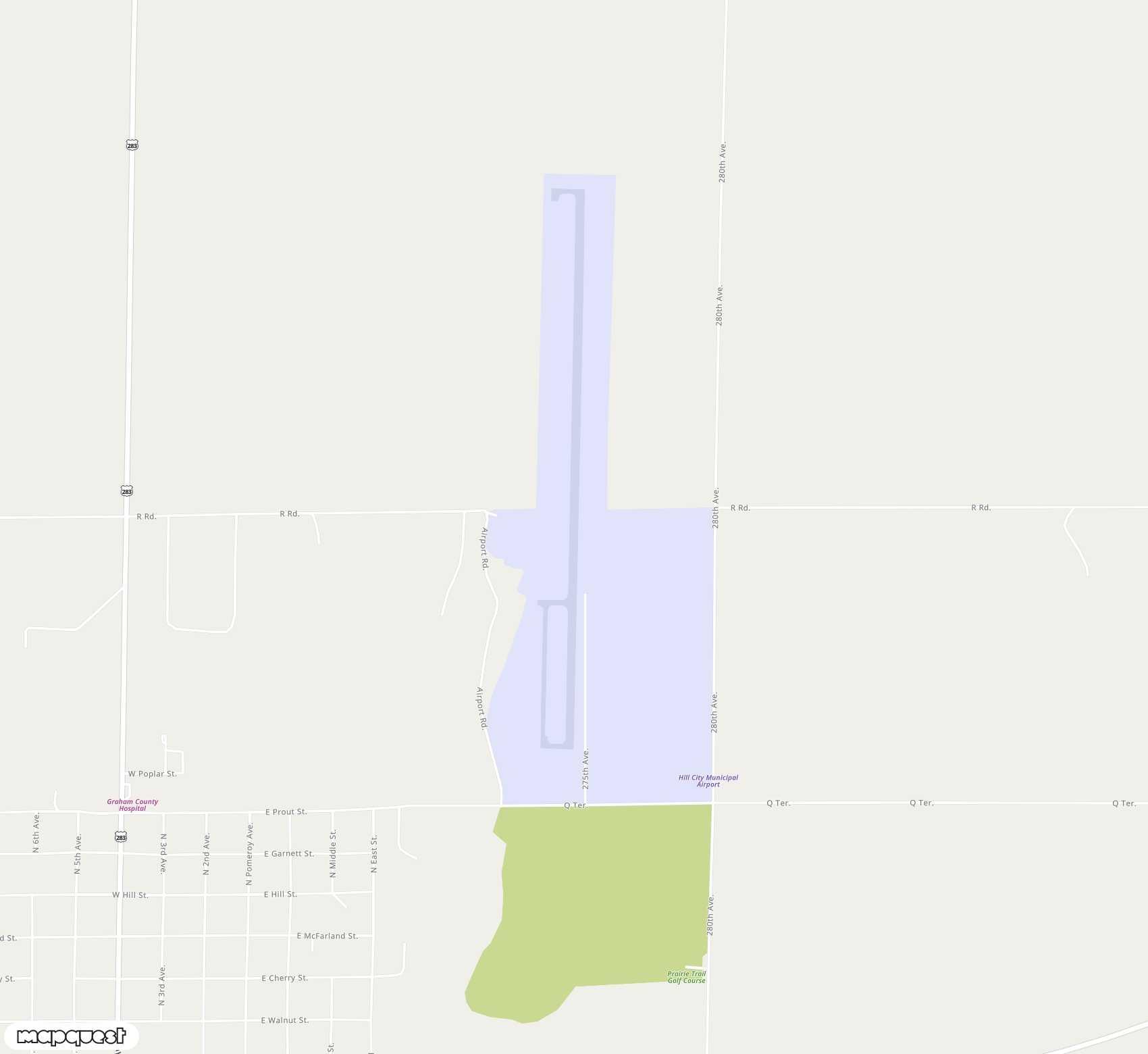 Carte de <span>Aérodrome de </span>Hill City Municipal<span>(HLC)</span>