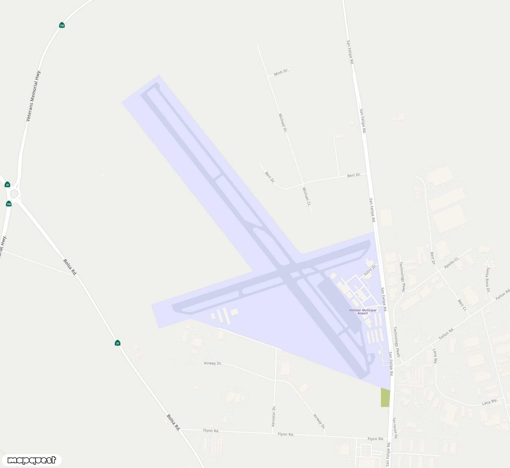 Carte de <span>Aérodrome de </span>Hollister Municipal<span>(HLI)</span>