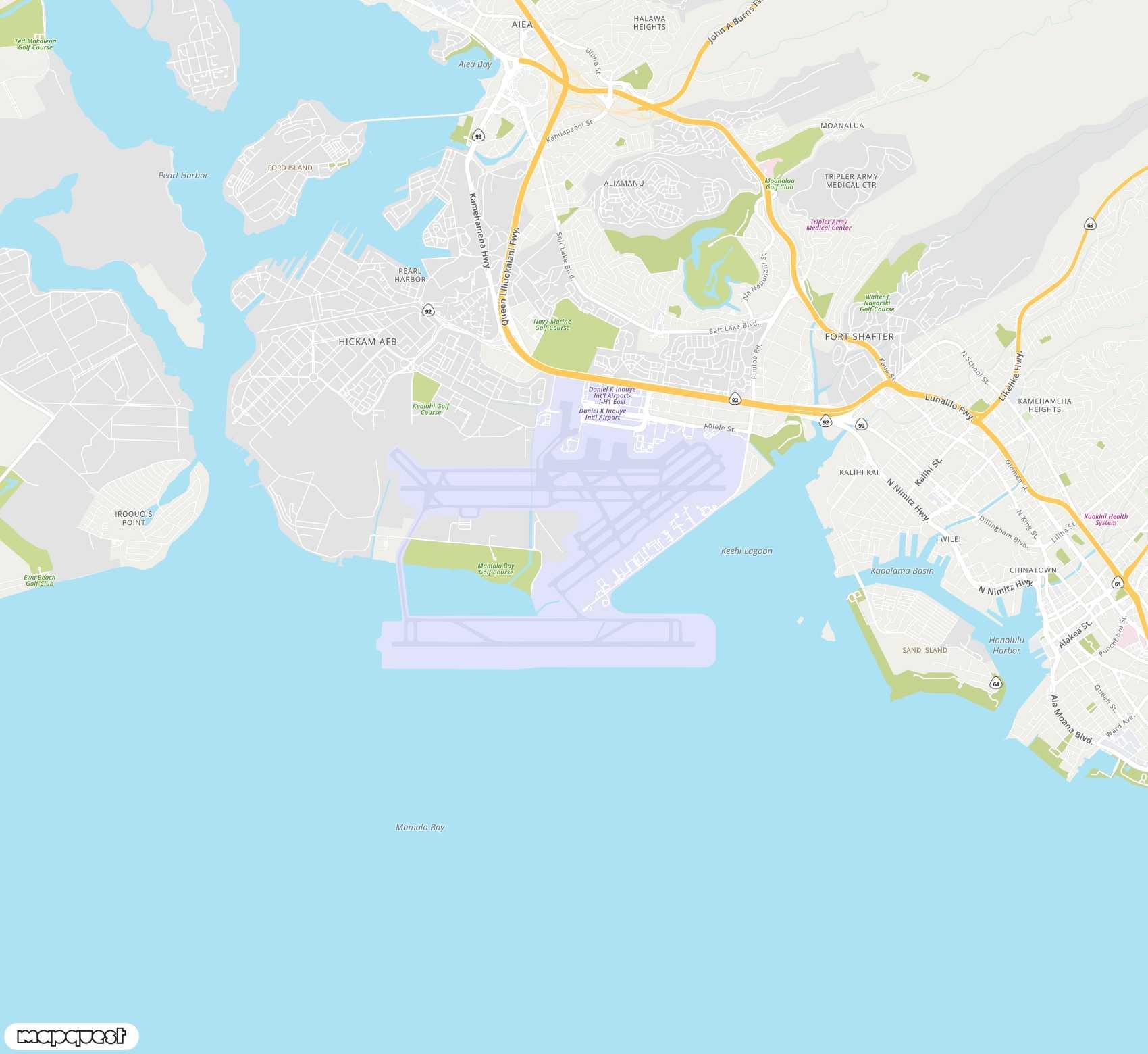 Carte de Daniel K Inouye <span>international airport (HNL)</span>