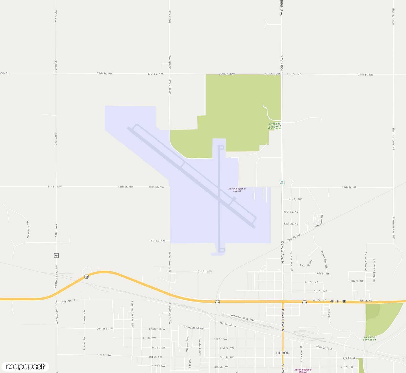 Carte de Huron Regional <span>airport (HON)</span>