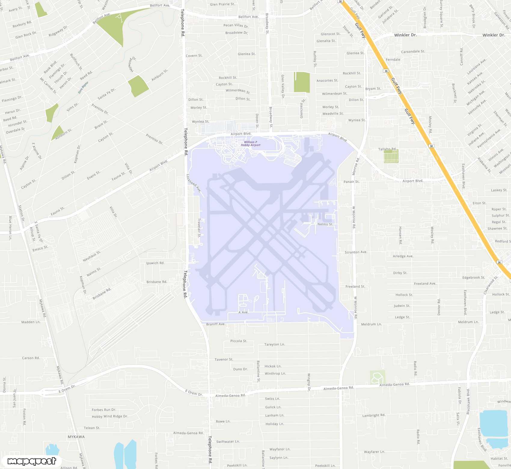 Carte de <span>Aéroport de </span>William P Hobby<span>(HOU)</span>