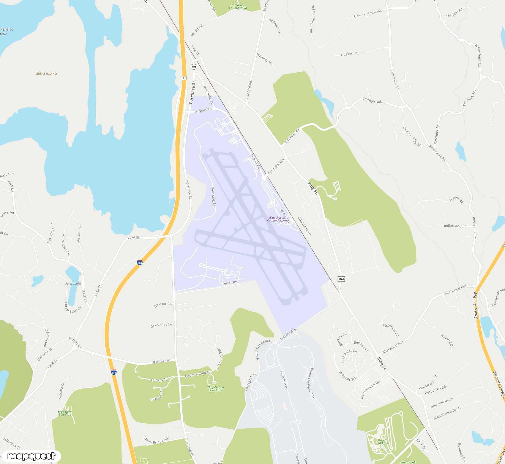 Carte de <span>Aéroport de </span>Westchester County<span>(HPN)</span>