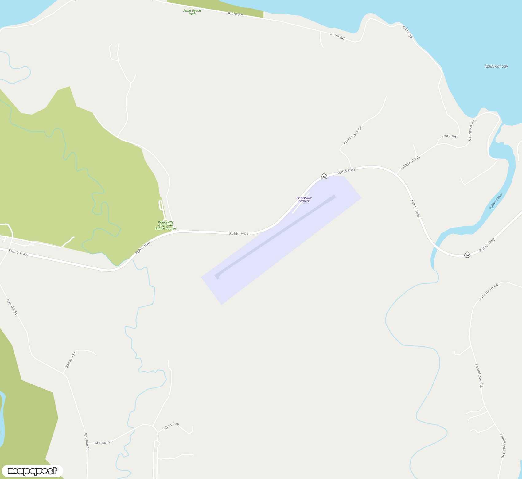 Carte de <span>Aérodrome de </span>Princeville<span>(HPV)</span>