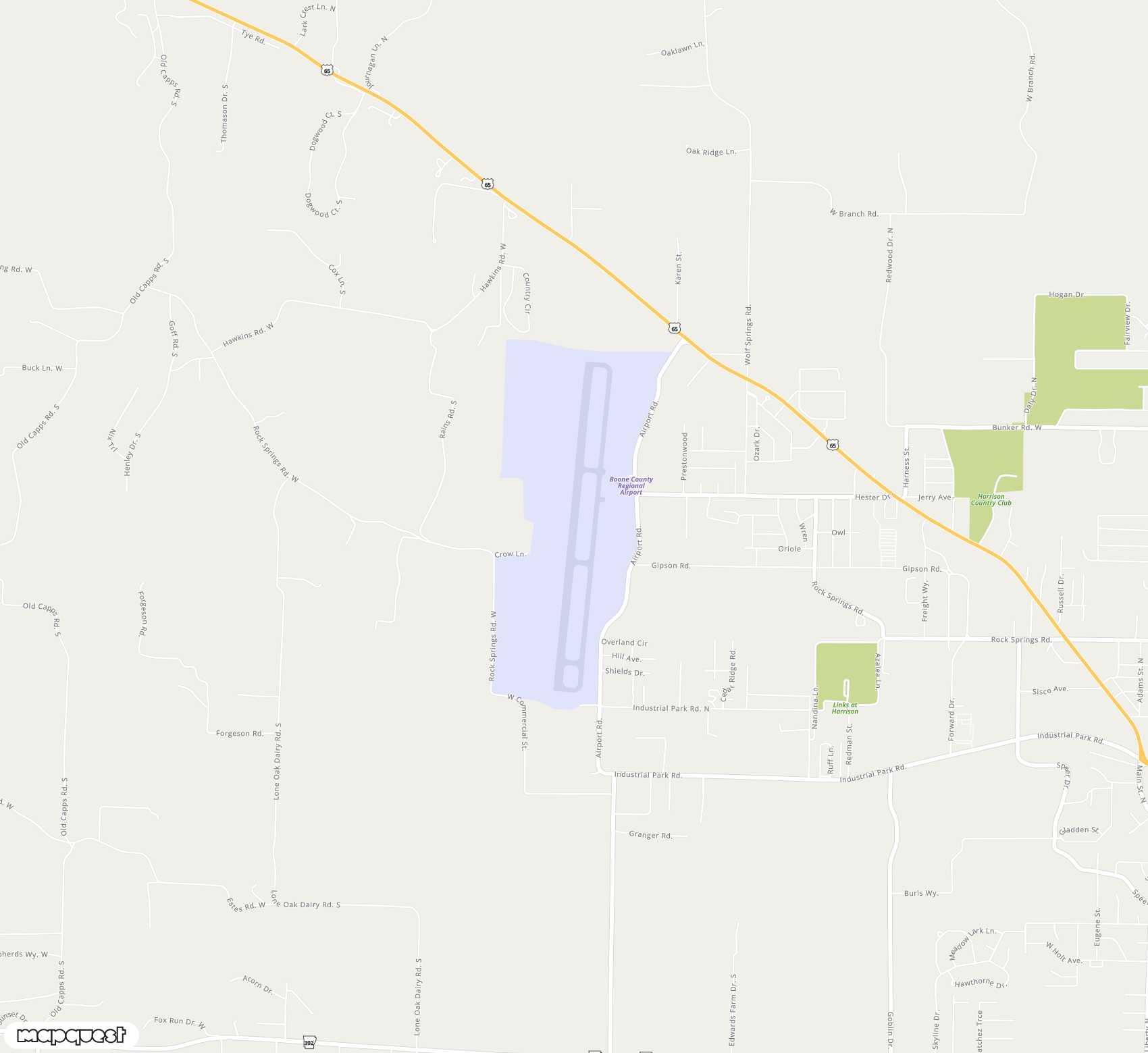 Carte de <span>Aéroport de </span>Boone County<span>(HRO)</span>