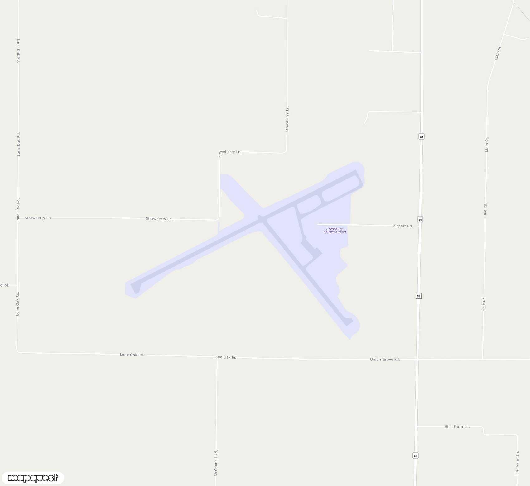 Carte de <span>Aérodrome de </span>Harrisburg-Raleigh<span>(HSB)</span>