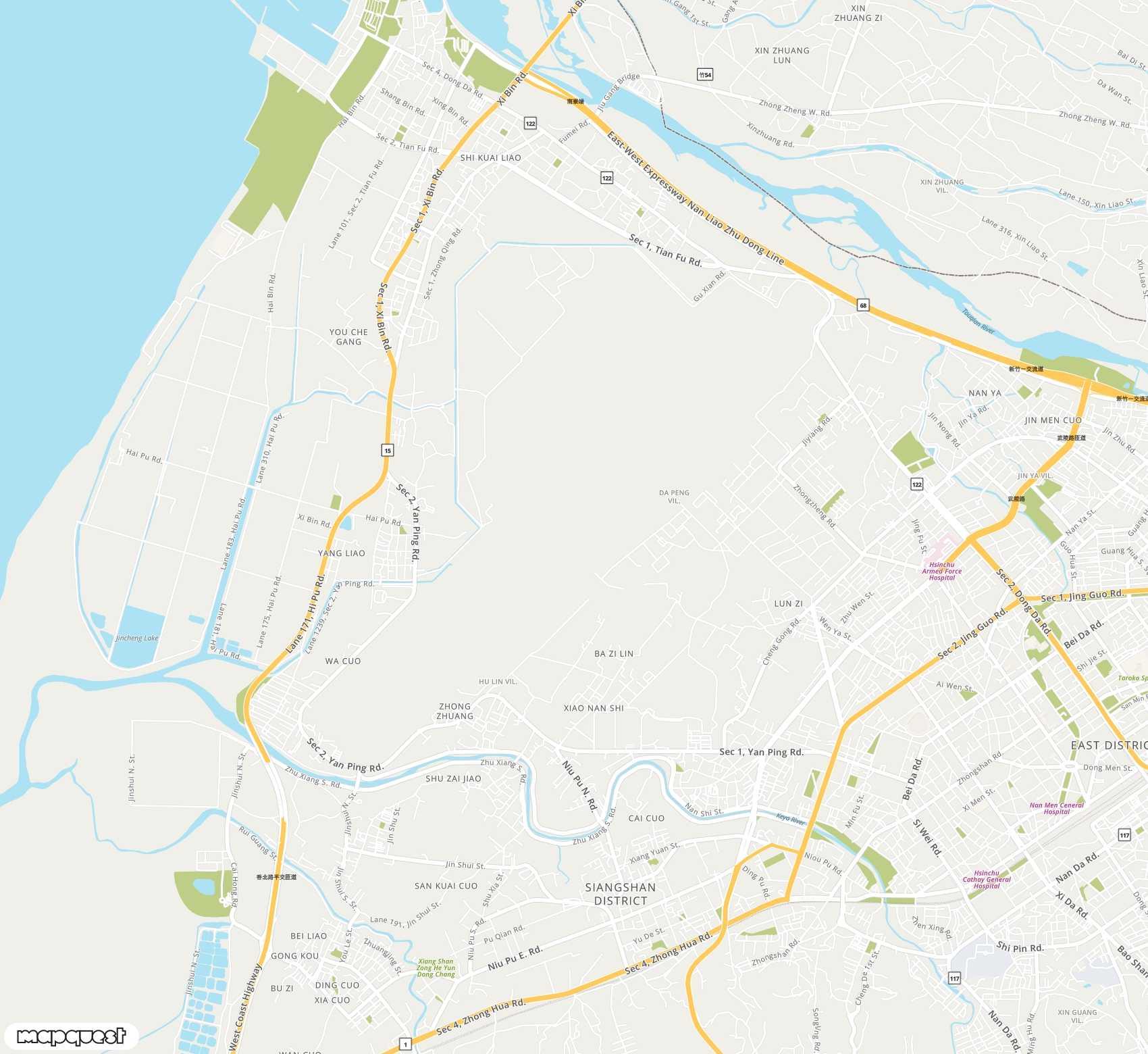 Carte de Hsinchu Air Base <span>airport (HSZ)</span>