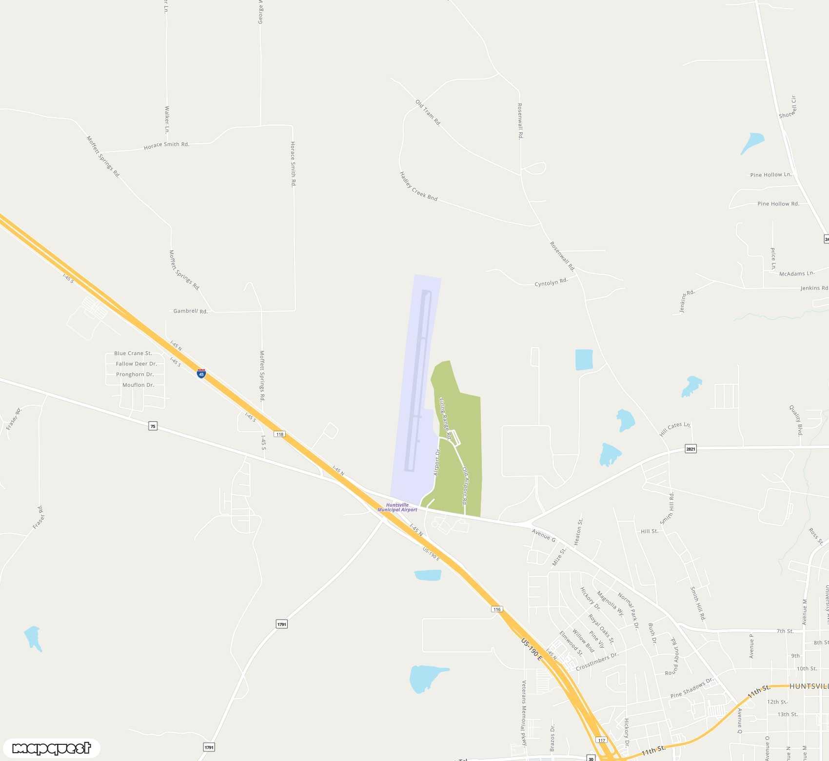 Carte de <span>Aéroport de </span>Huntsville Regional<span>(HTV)</span>