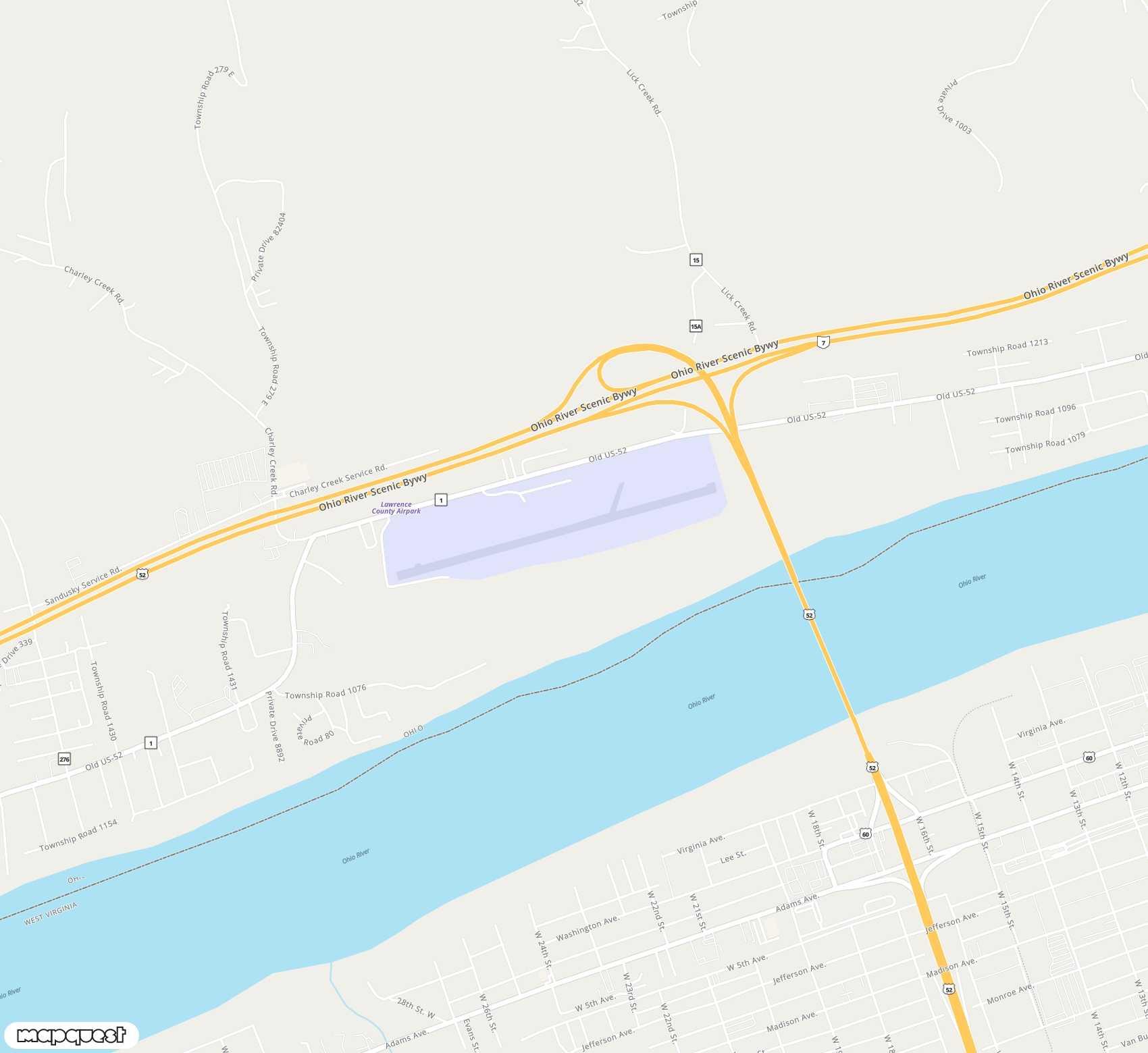 Carte de <span>Aérodrome de </span>Lawrence County Airpark<span>(HTW)</span>