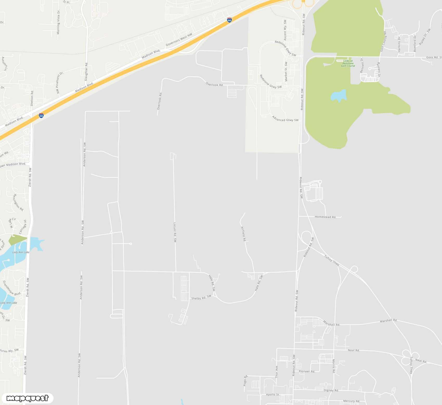 Carte de <span>Aéroport de </span>Redstone Army Air Field<span>(HUA)</span>