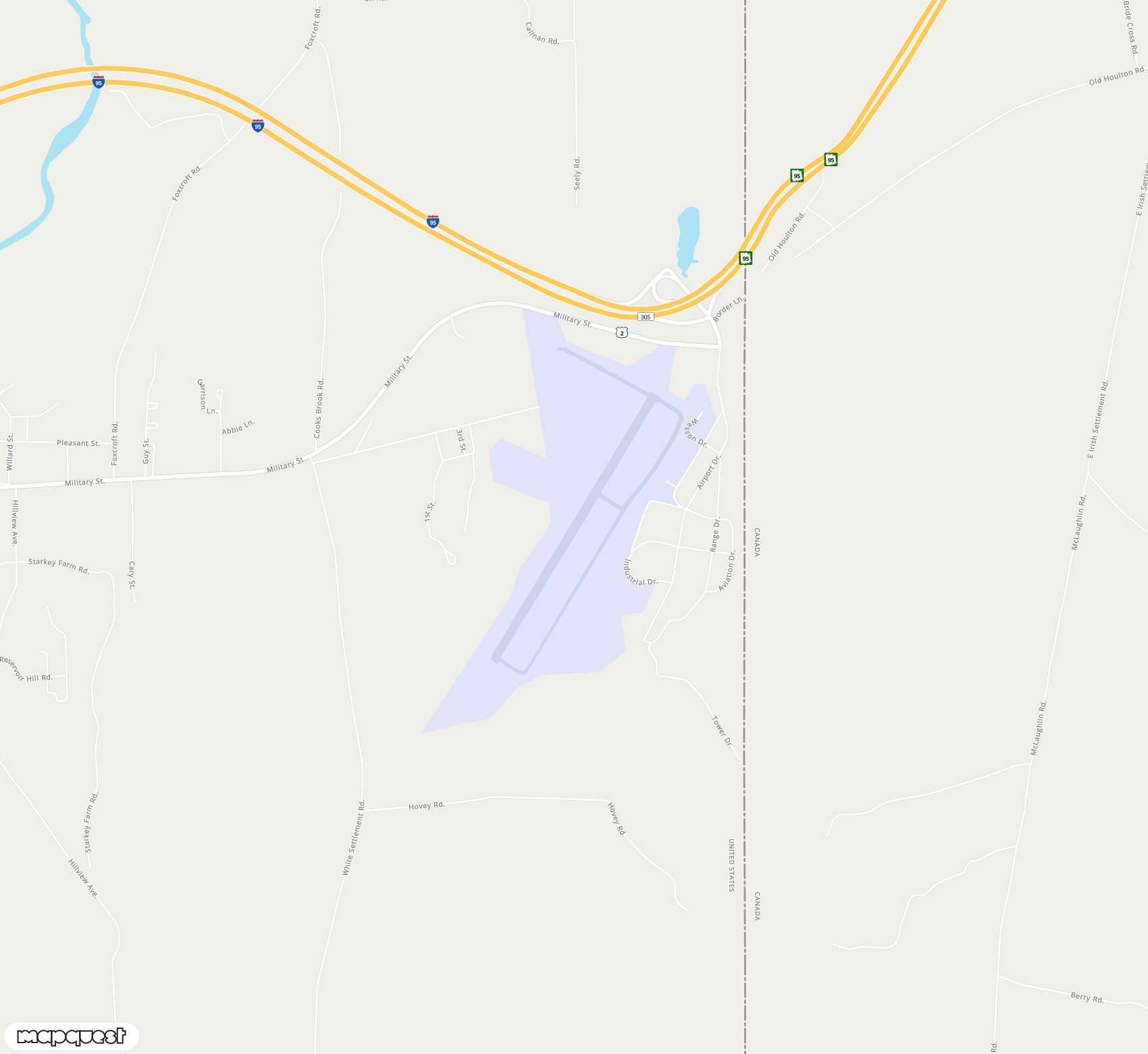 Carte de <span>Aéroport de </span>Houlton<span>(HUL)</span>