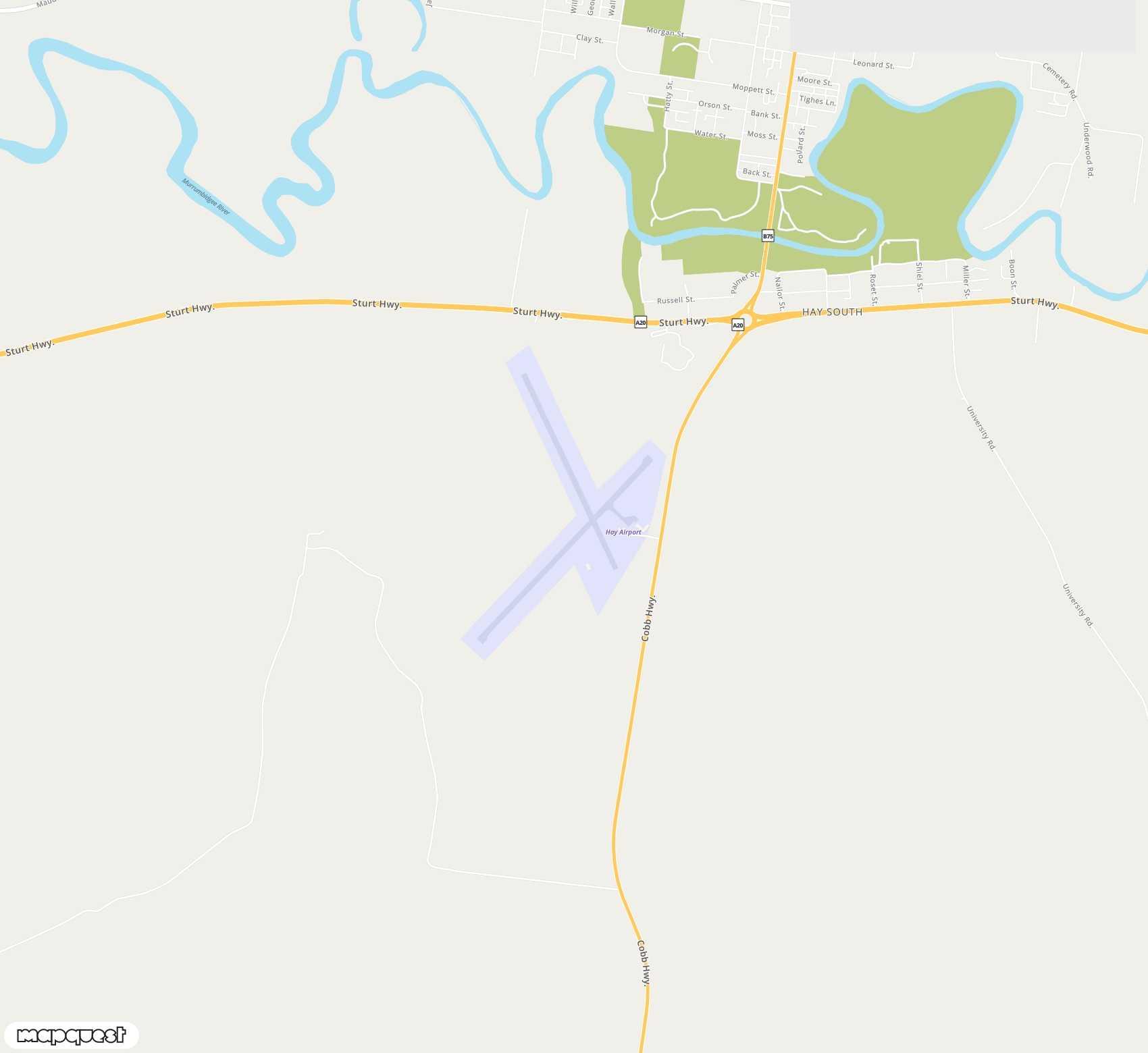 Carte de Hay <span>airport (HXX)</span>