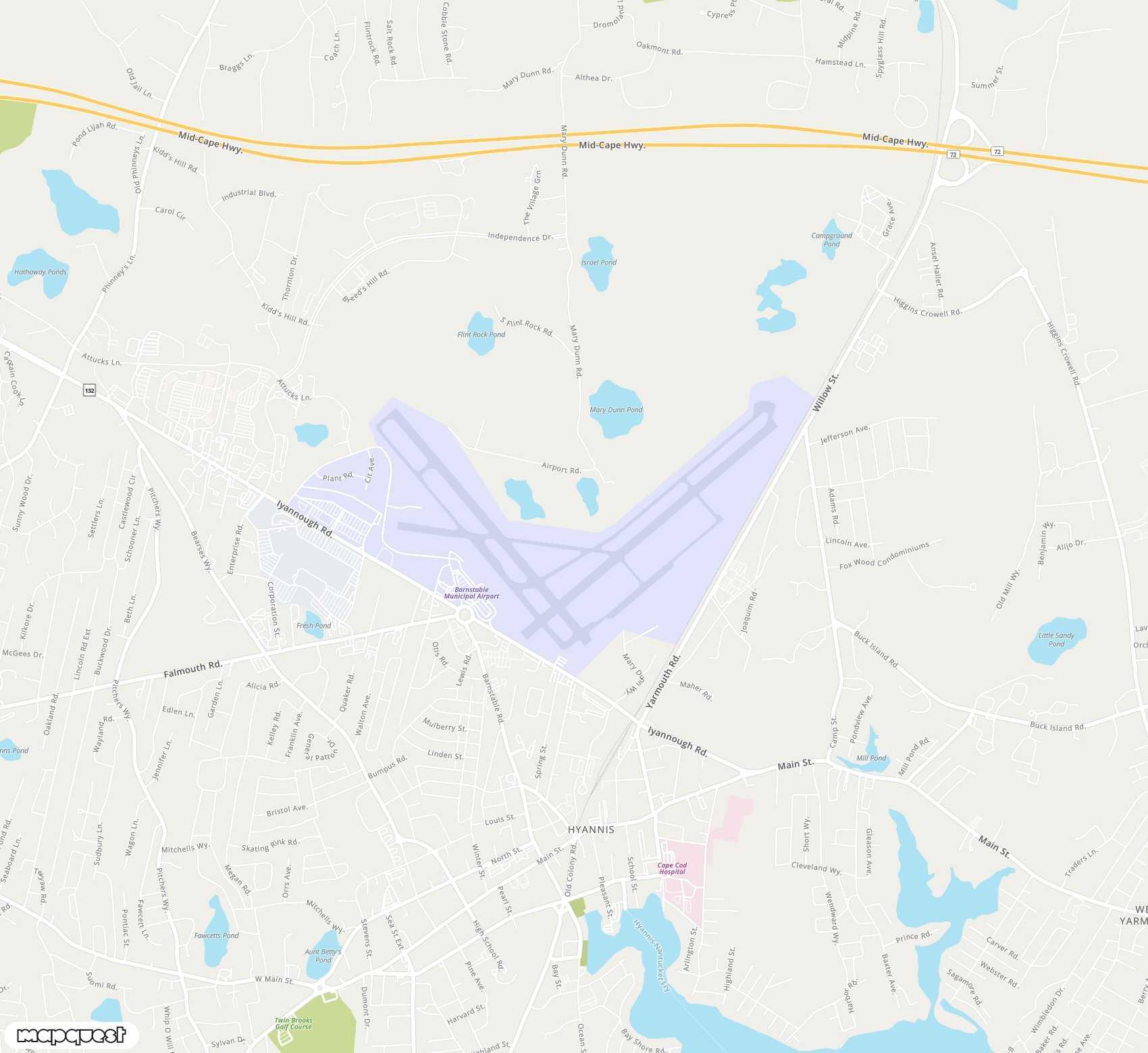 Carte de <span>Aéroport de </span>Barnstable Municipal Boardman Polando Field<span>(HYA)</span>