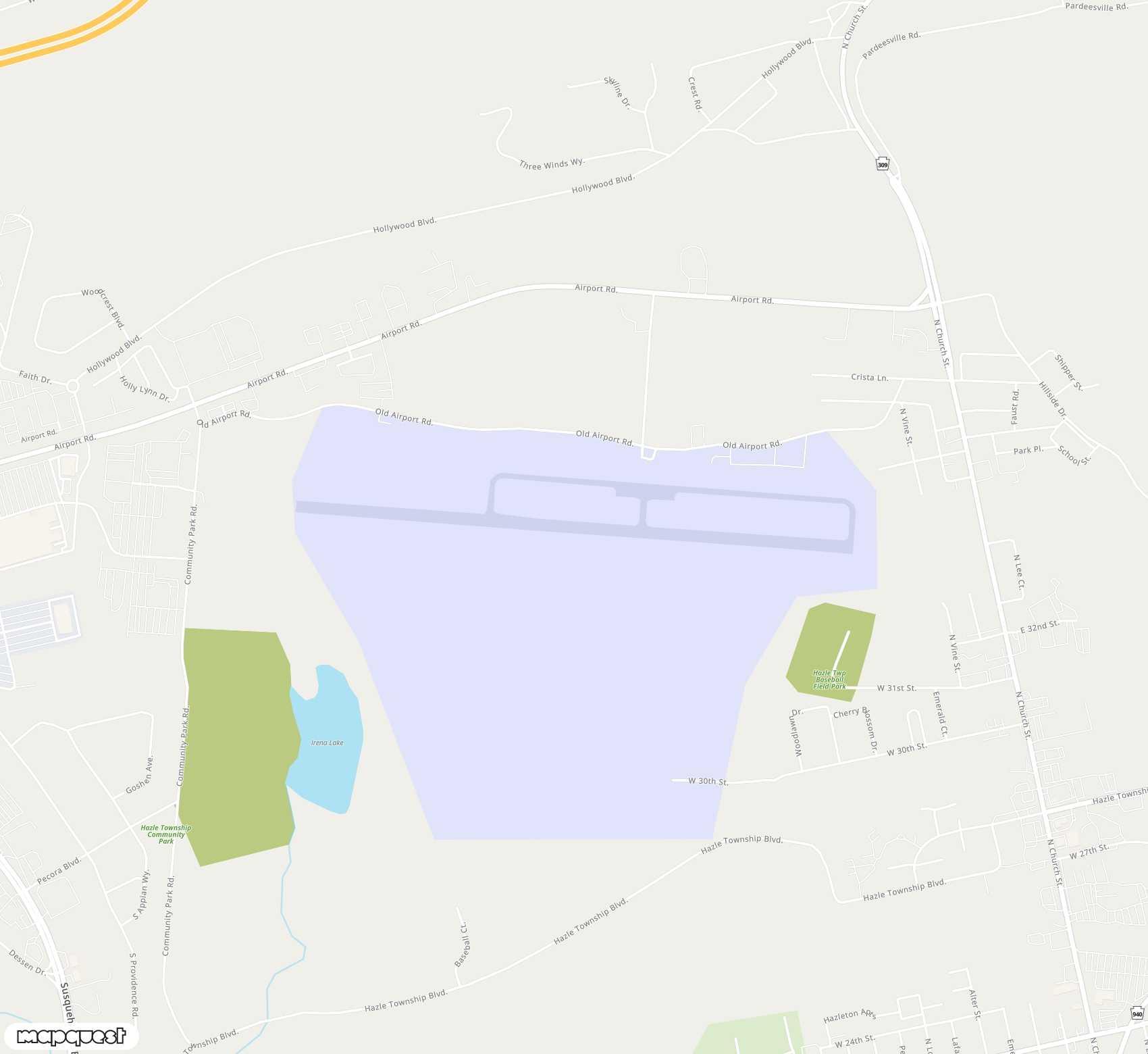 Carte de <span>Aérodrome de </span>Hazleton Municipal<span>(HZL)</span>