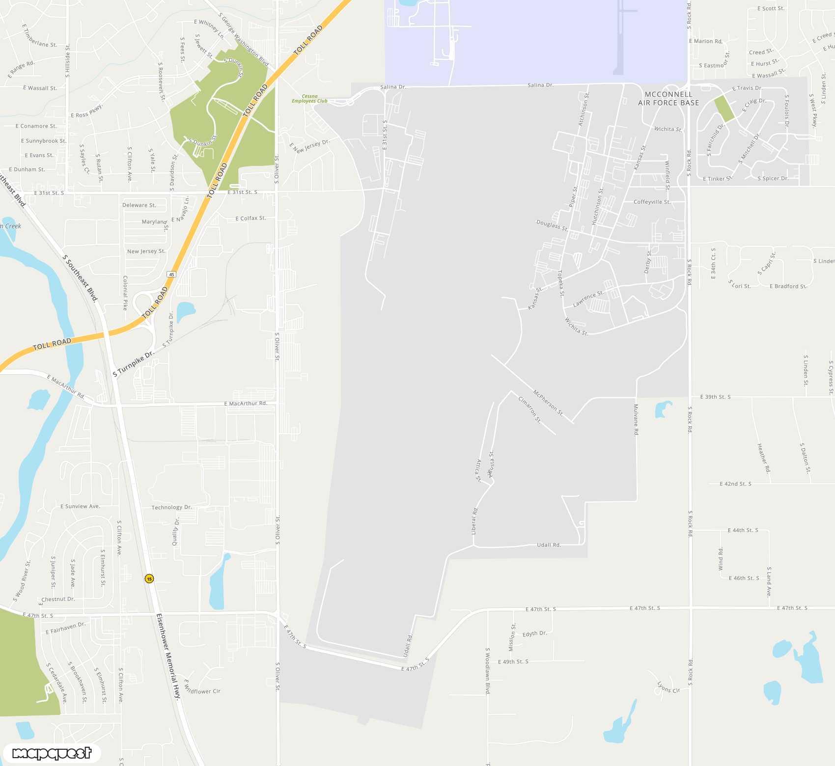 Carte de <span>Aéroport de </span>Mc Connell Air Force Base<span>(IAB)</span>