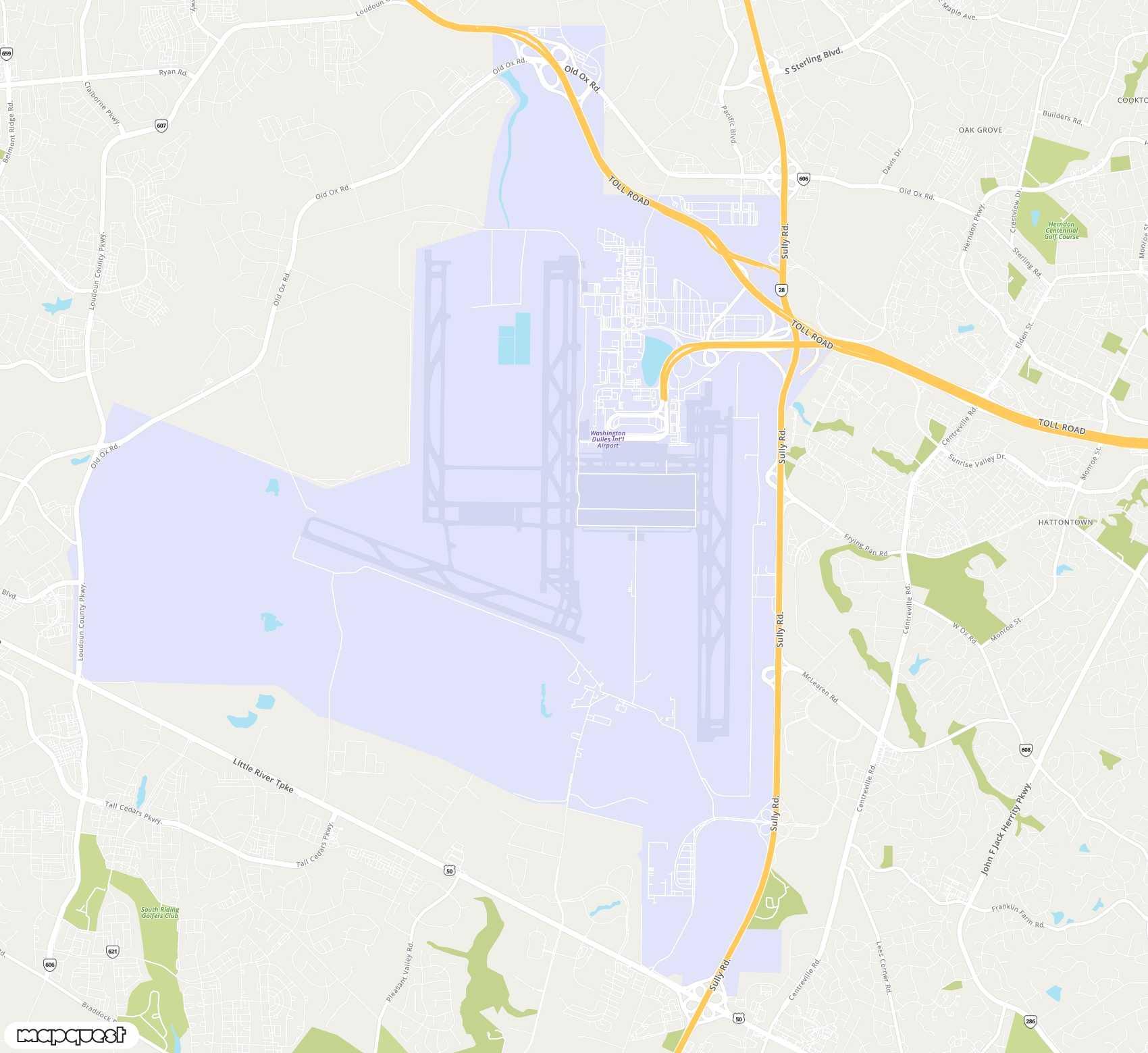 Carte de Washington Dulles <span>international airport (IAD)</span>