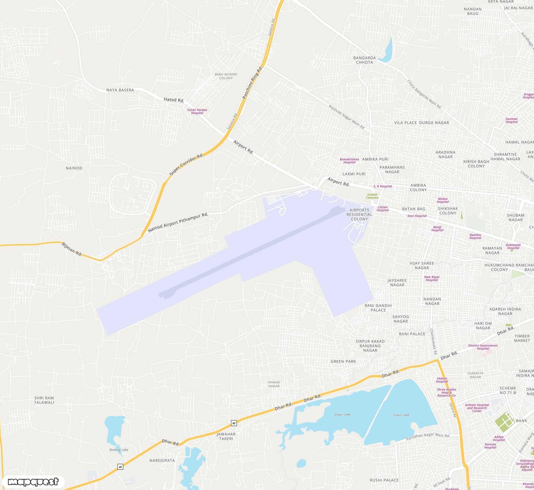 Carte de Devi Ahilyabai Holkar <span>airport (IDR)</span>