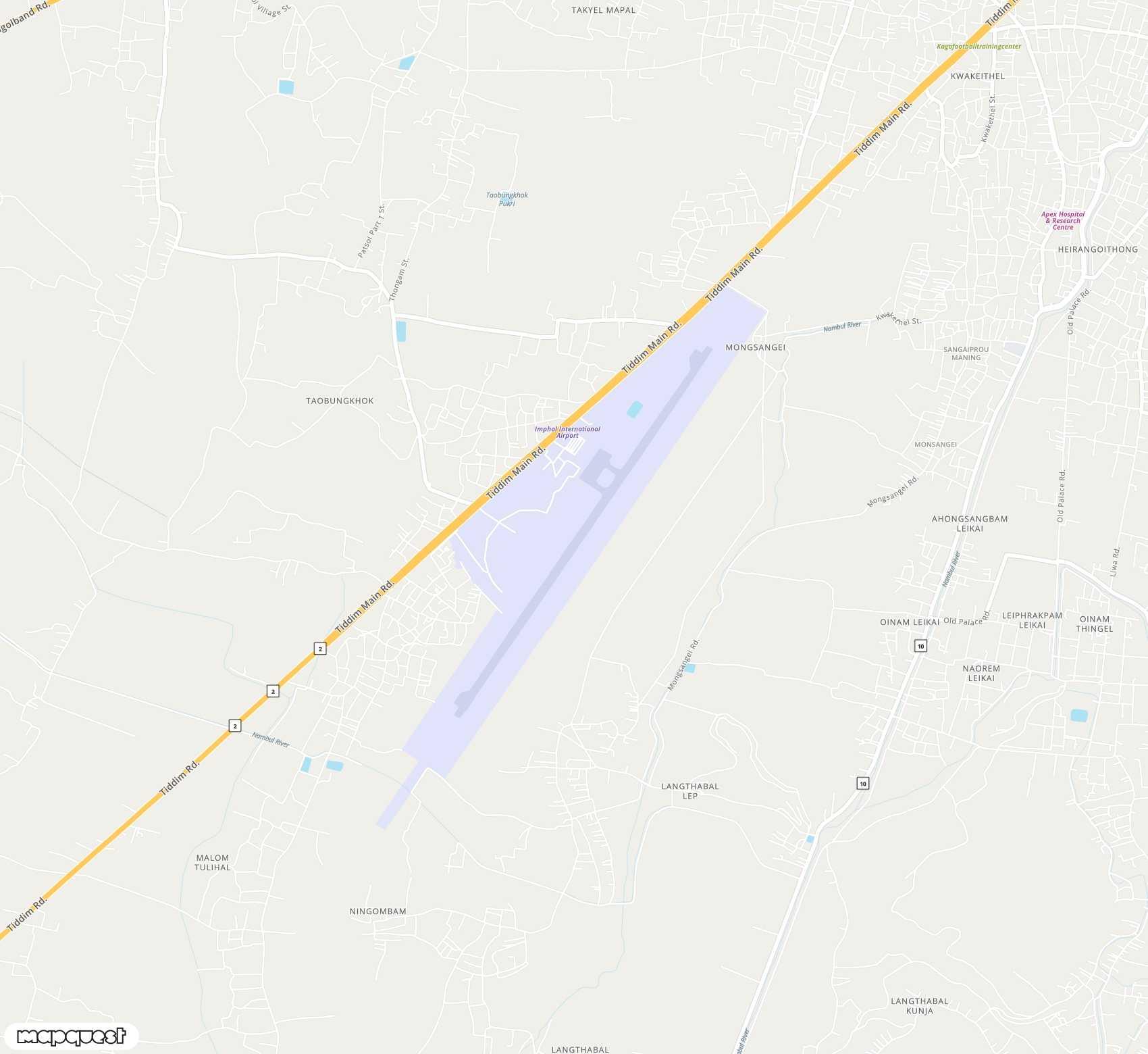 Carte de Imphal <span>airport (IMF)</span>