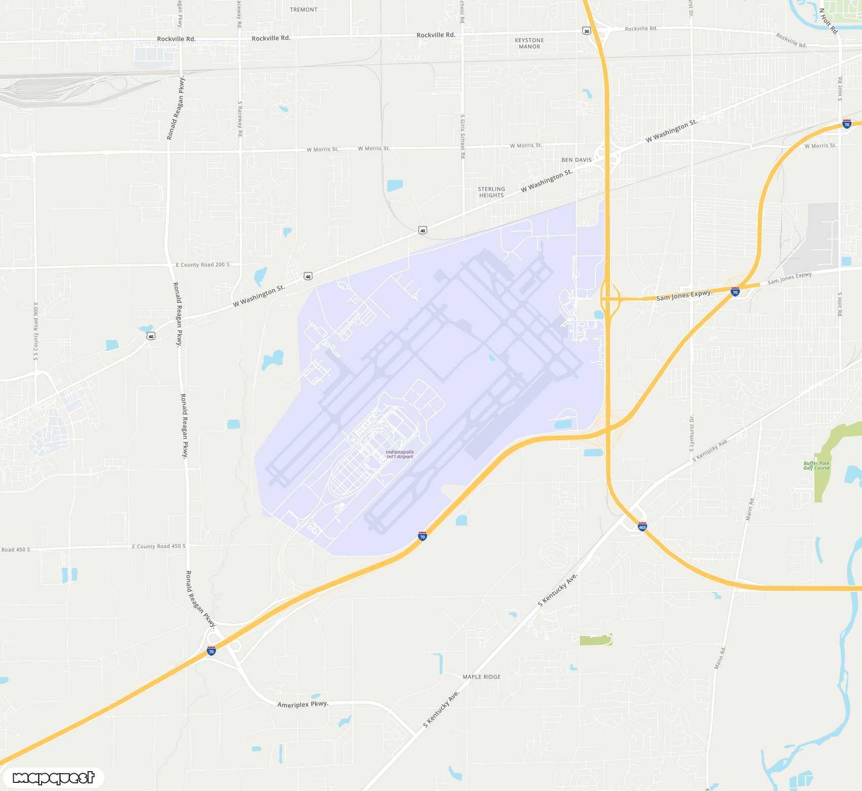 Carte de Indianapolis <span>international airport (IND)</span>