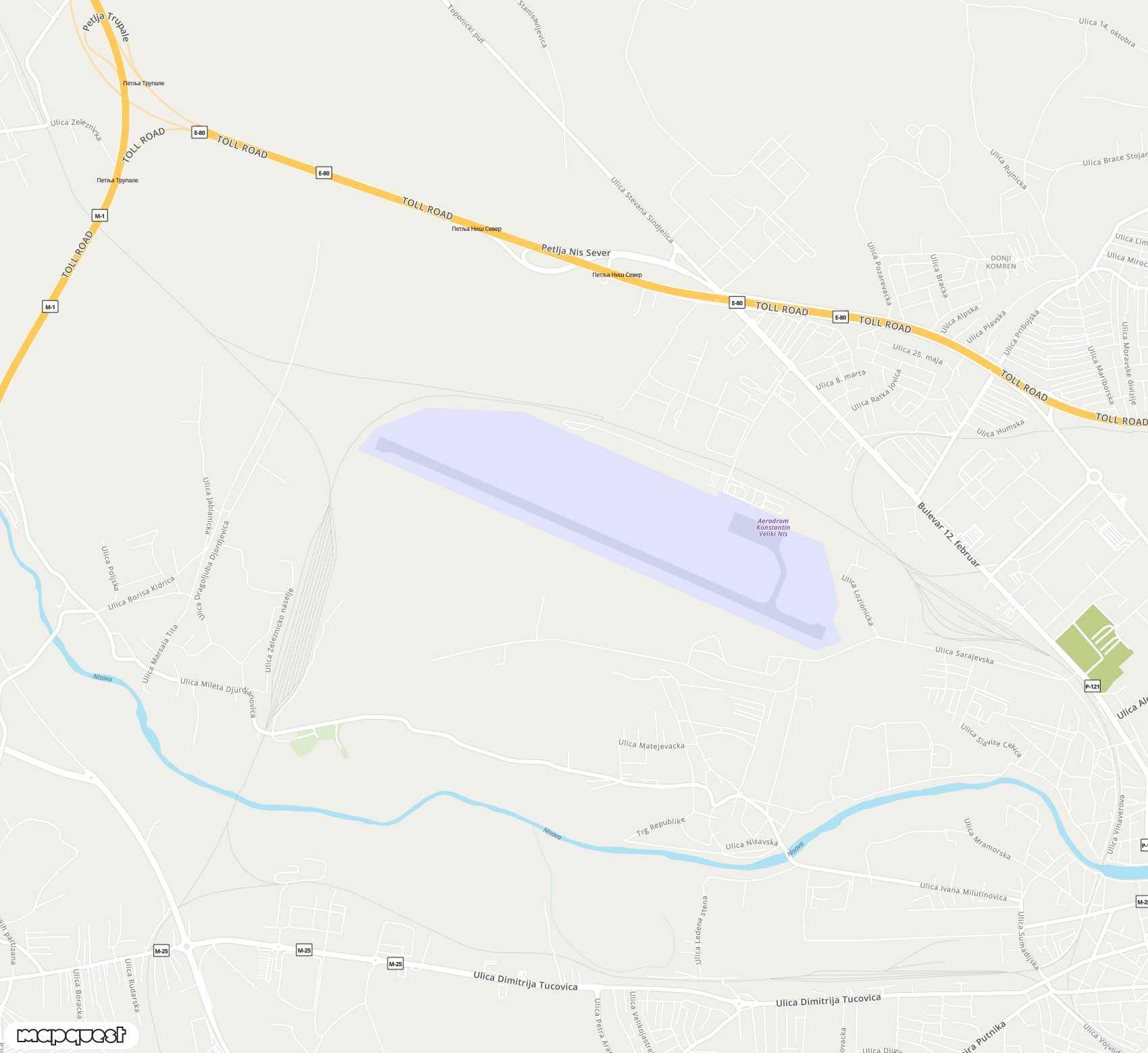 Carte de Nis <span>airport (INI)</span>