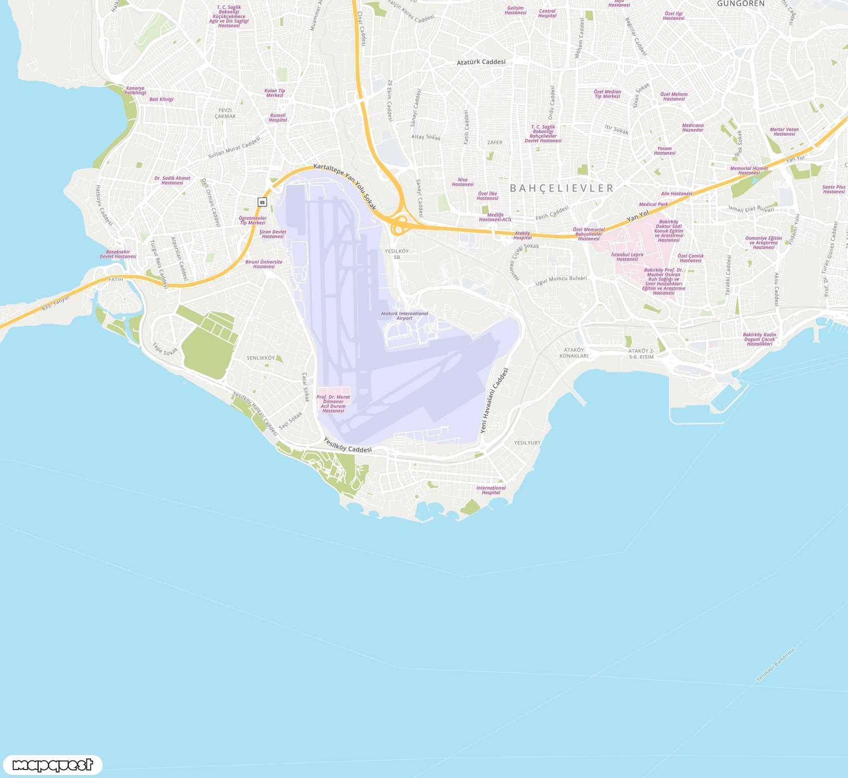 Carte de ?stanbul Atatürk <span>international airport (ISL)</span>