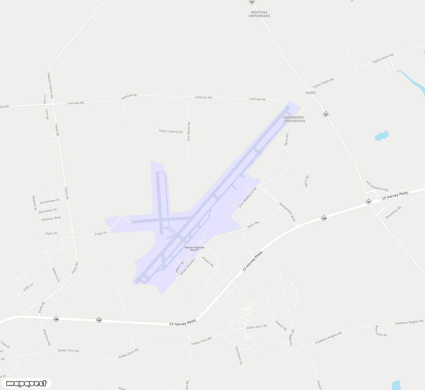 Carte de <span>Aéroport de </span>Kinston Regional Jetport At Stallings Field<span>(ISO)</span>