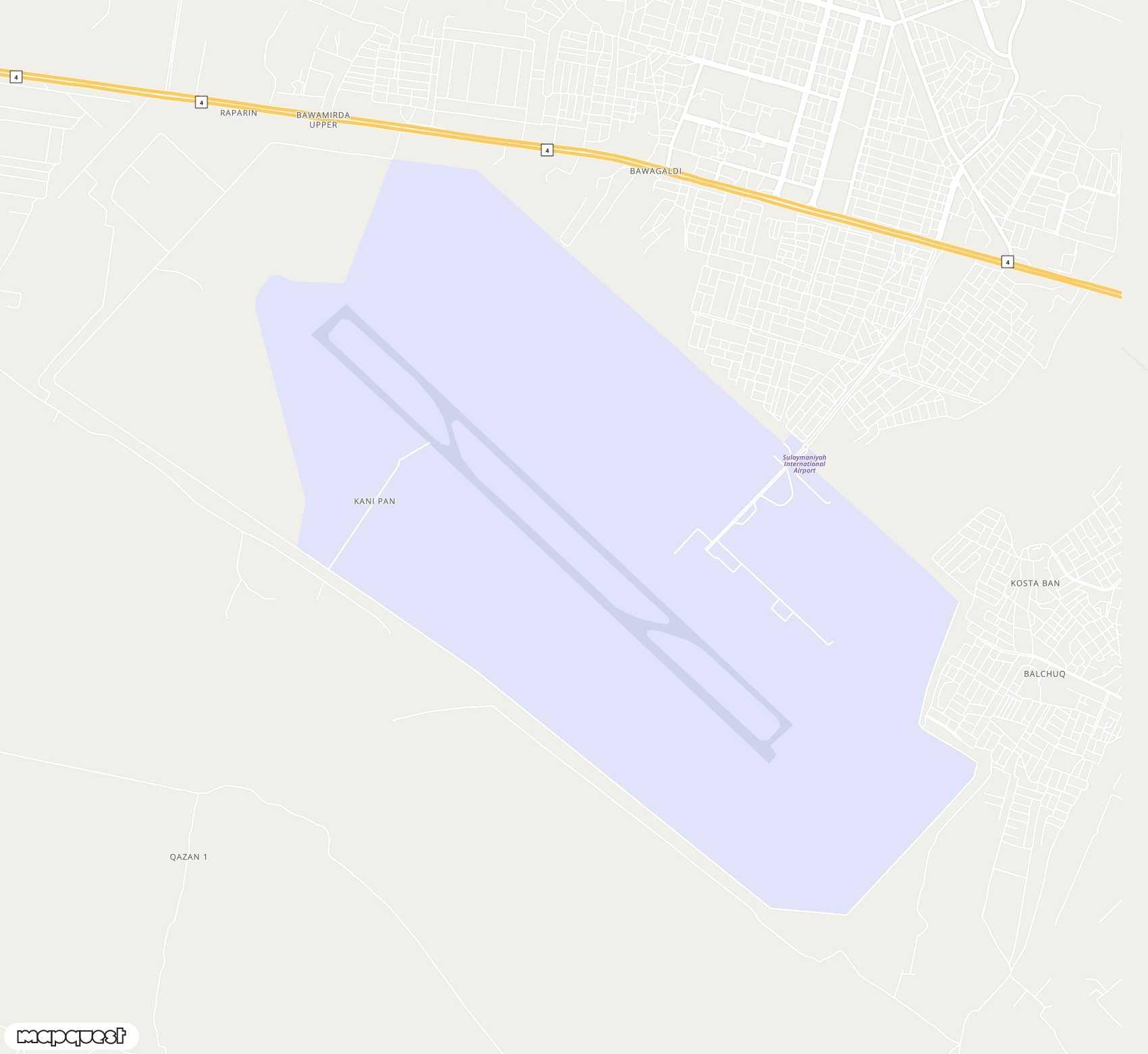 Carte de Sulaymaniyah <span>airport (ISU)</span>