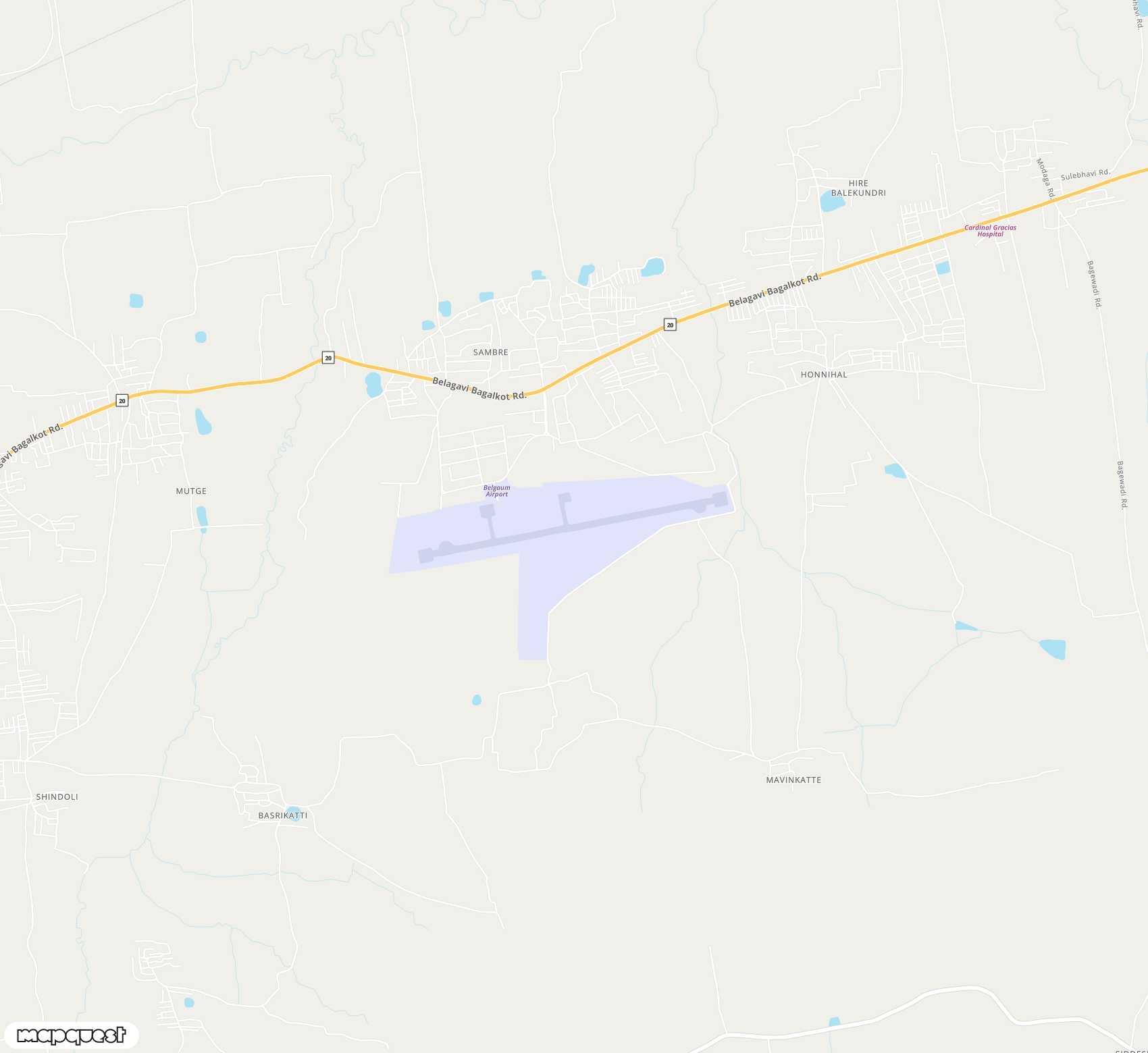 Carte de Belagavi <span>airport (IXG)</span>