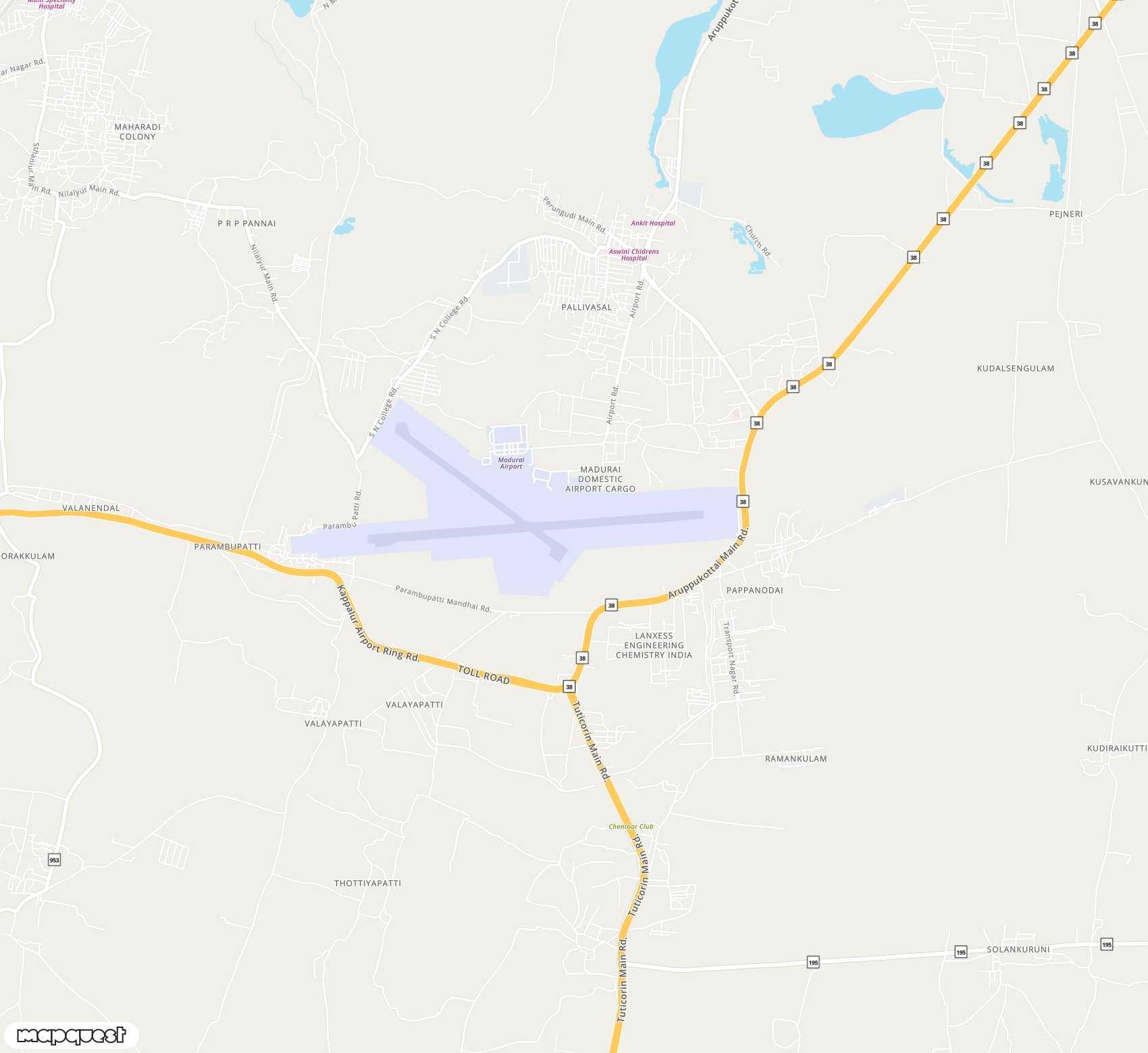 Carte de Madurai <span>airport (IXM)</span>