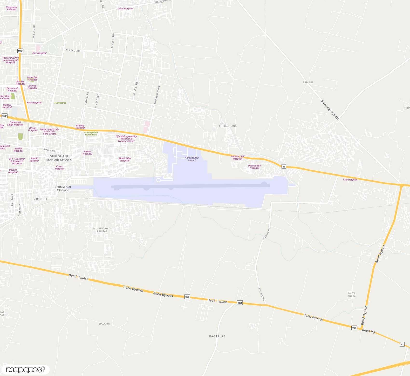 Carte de Aurangabad <span>airport (IXU)</span>