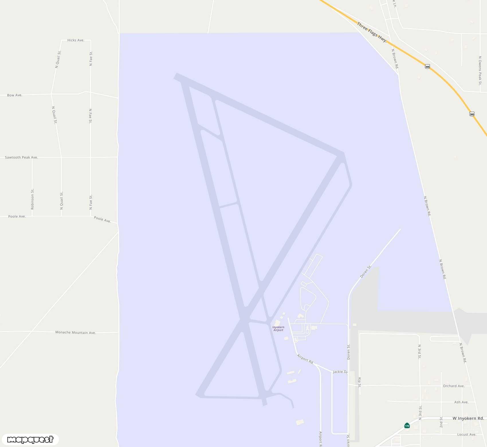 Carte de <span>Aérodrome de </span>Inyokern<span>(IYK)</span>