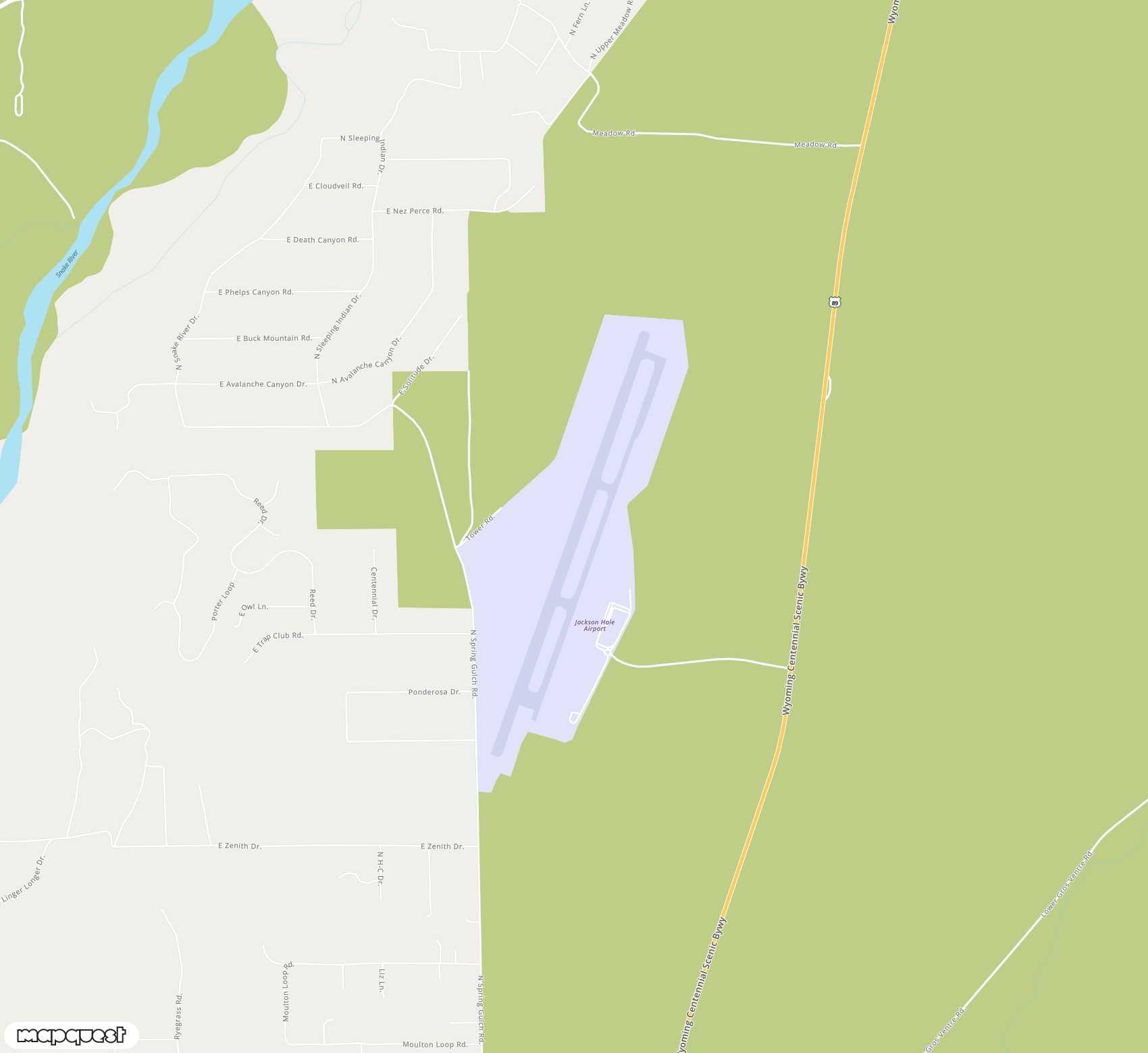 Carte de Jackson Hole <span>airport (JAC)</span>