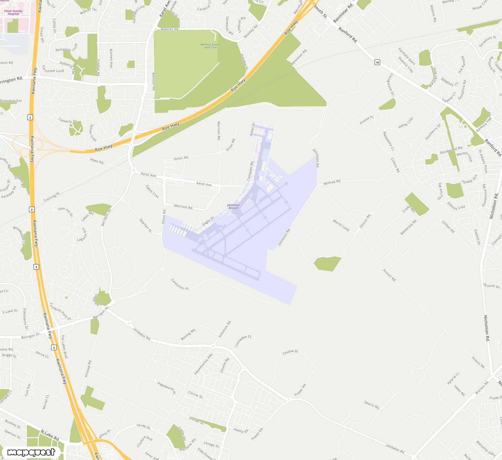 Carte de Perth Jandakot <span>airport (JAD)</span>