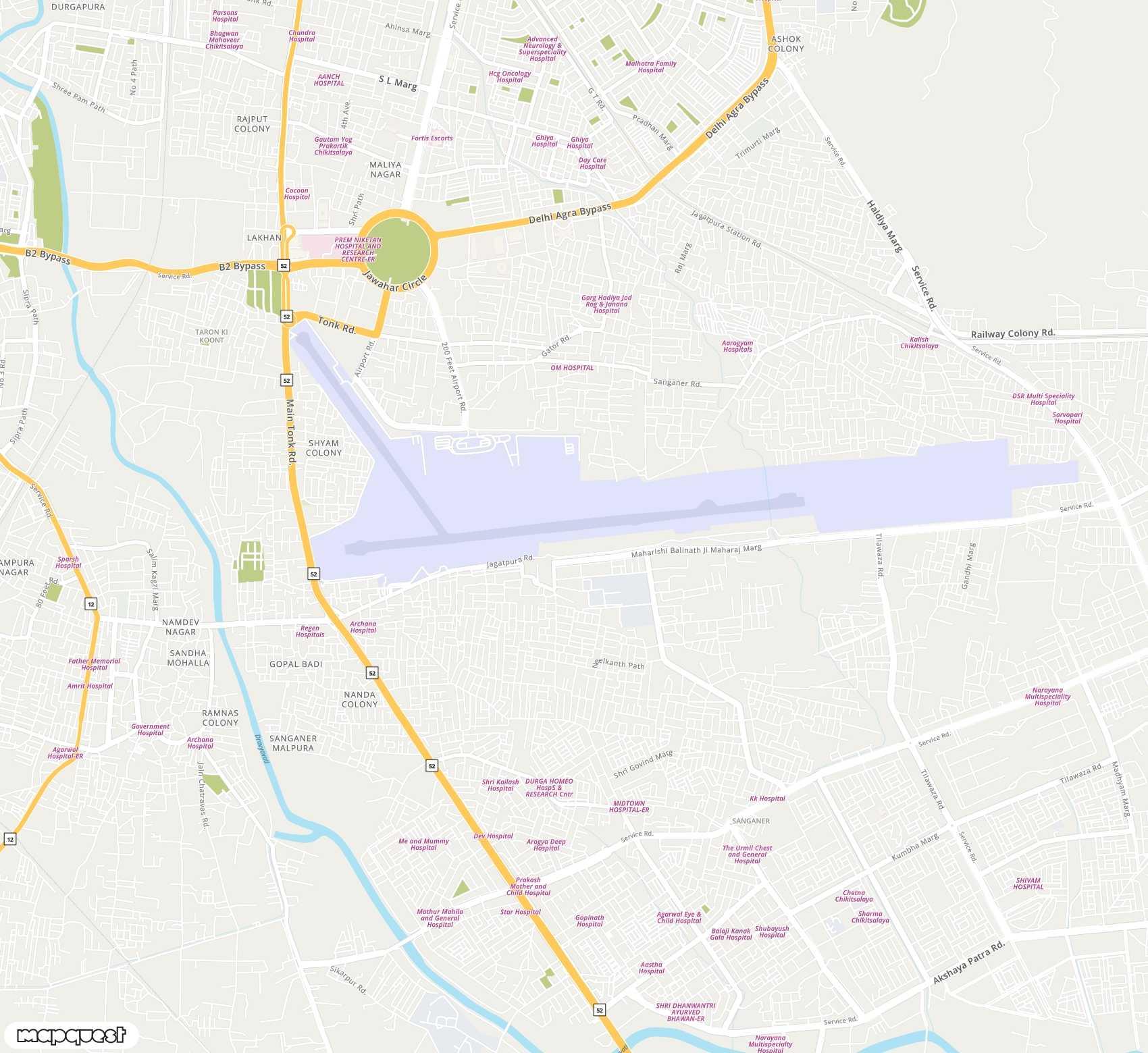 Carte de Jaipur <span>airport (JAI)</span>