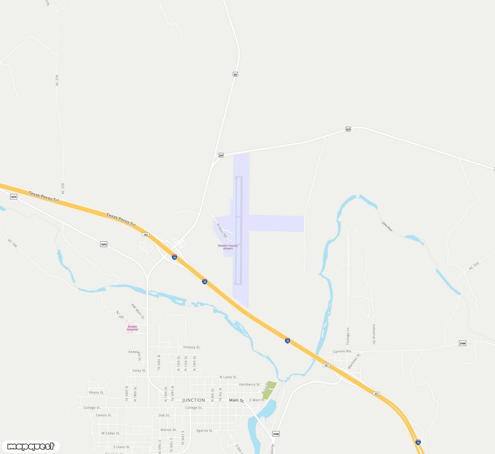 Carte de Kimble County <span>airport (JCT)</span>