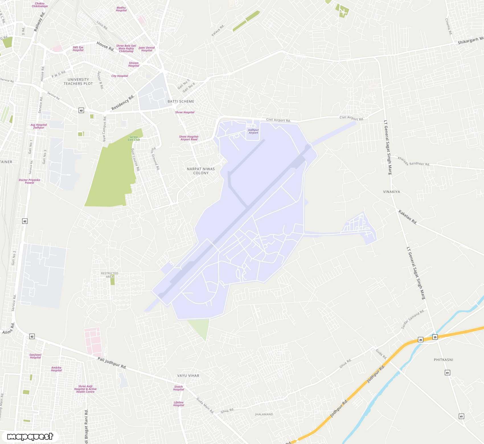 Carte de Jodhpur <span>airport (JDH)</span>