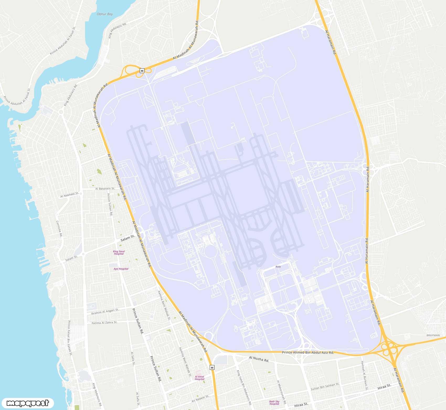 Carte de King Abdulaziz <span>international airport (JED)</span>