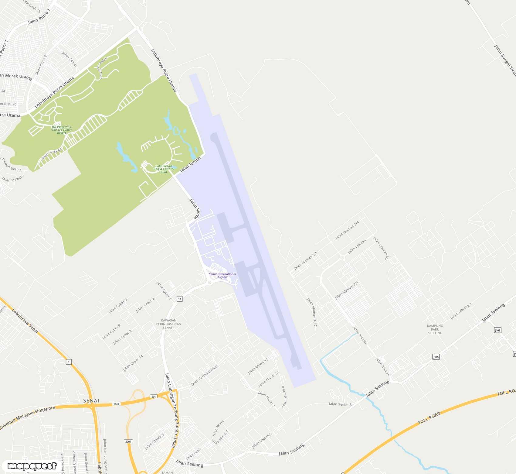 Carte de Senai <span>airport (JHB)</span>