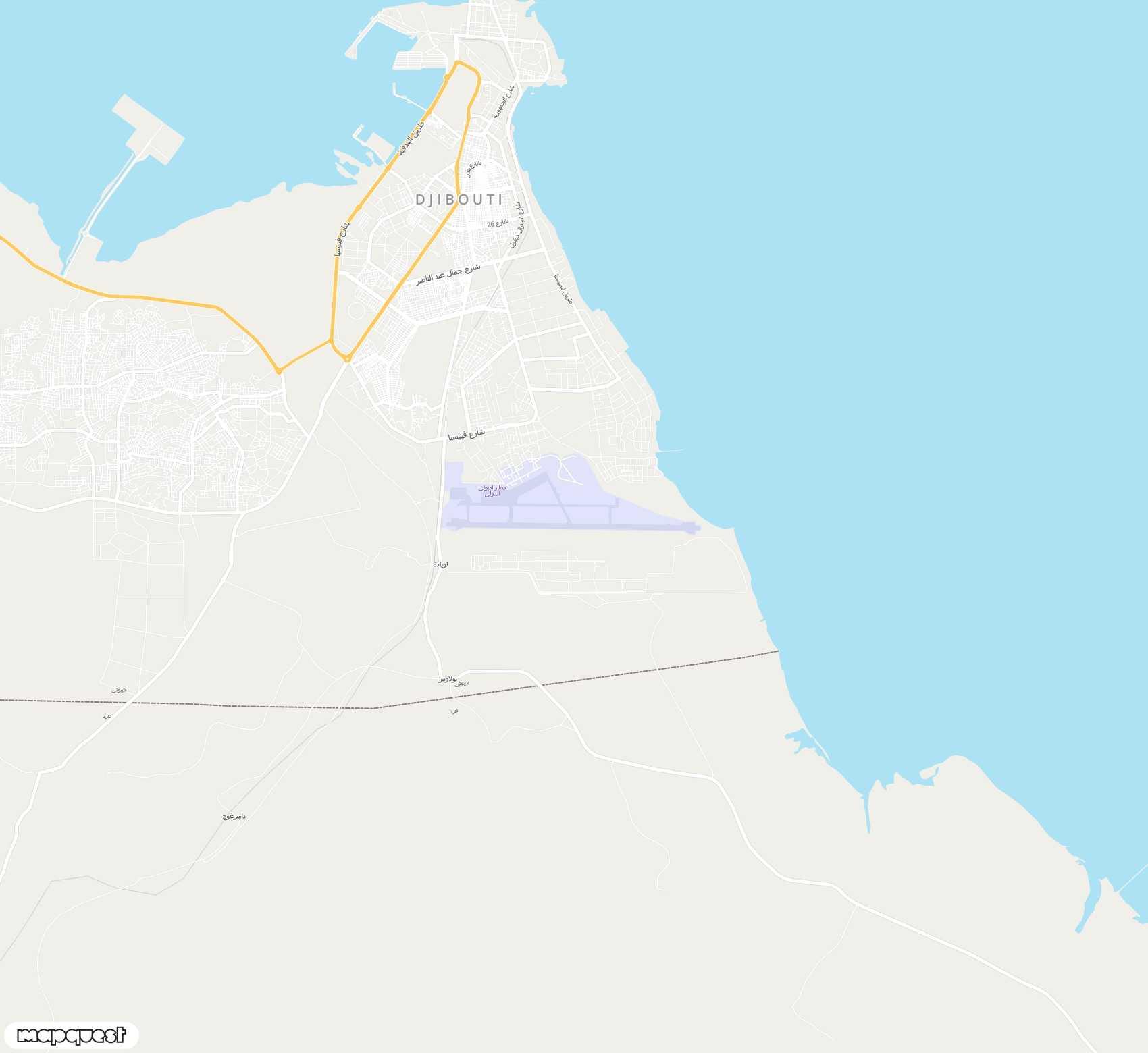 Carte de Djibouti-Ambouli <span>international airport (JIB)</span>