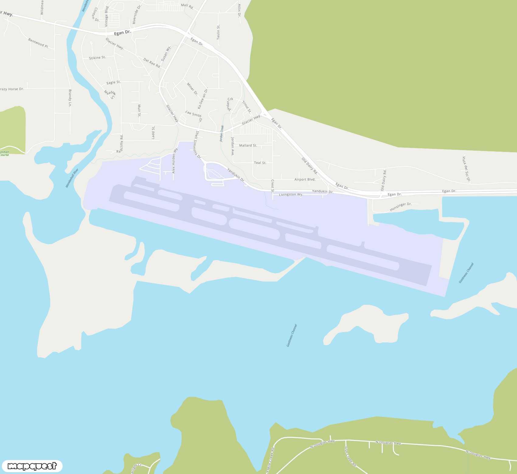 Carte de Juneau <span>airport (JNU)</span>