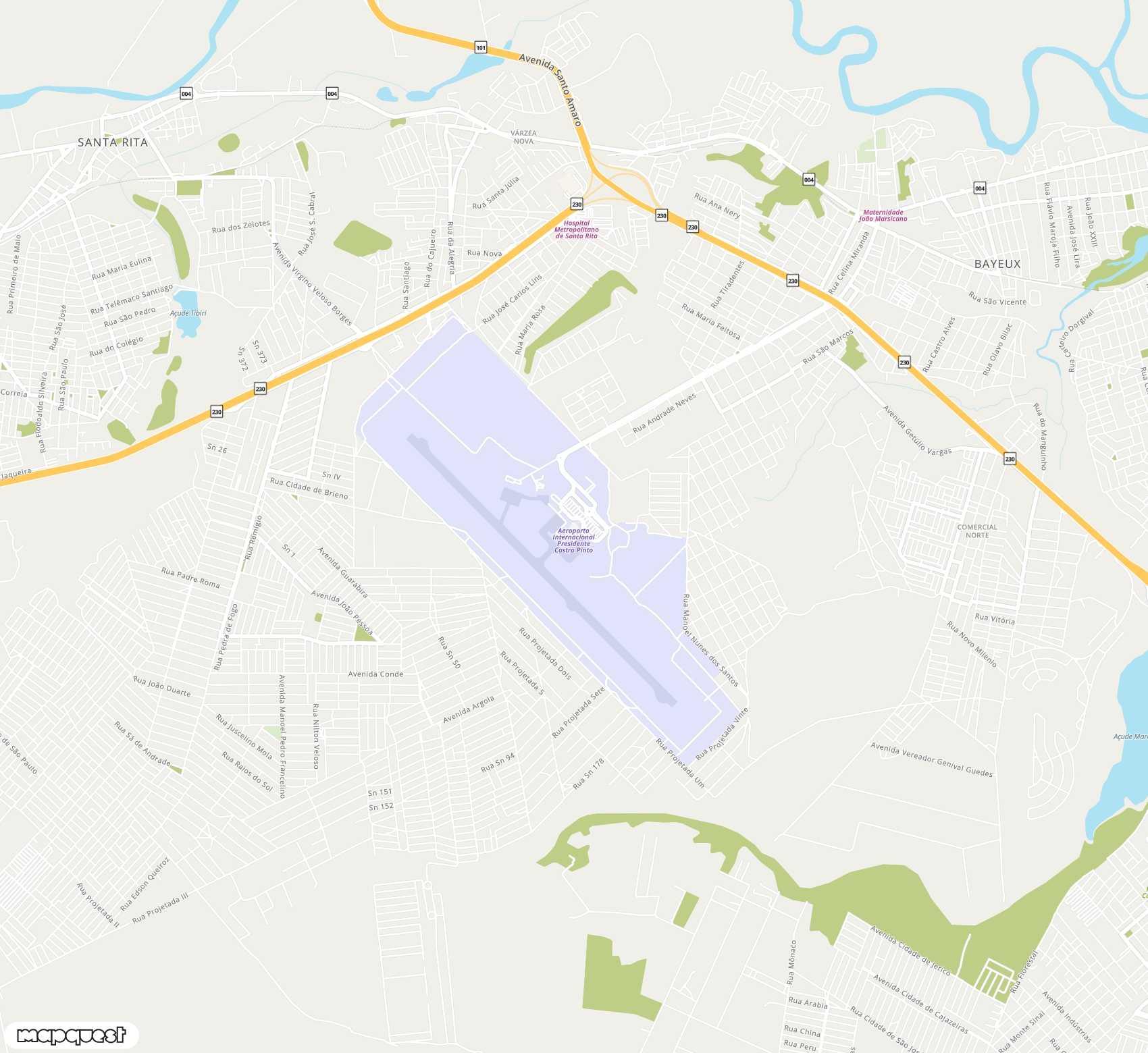 Carte de Presidente Castro Pinto <span>airport (JPA)</span>