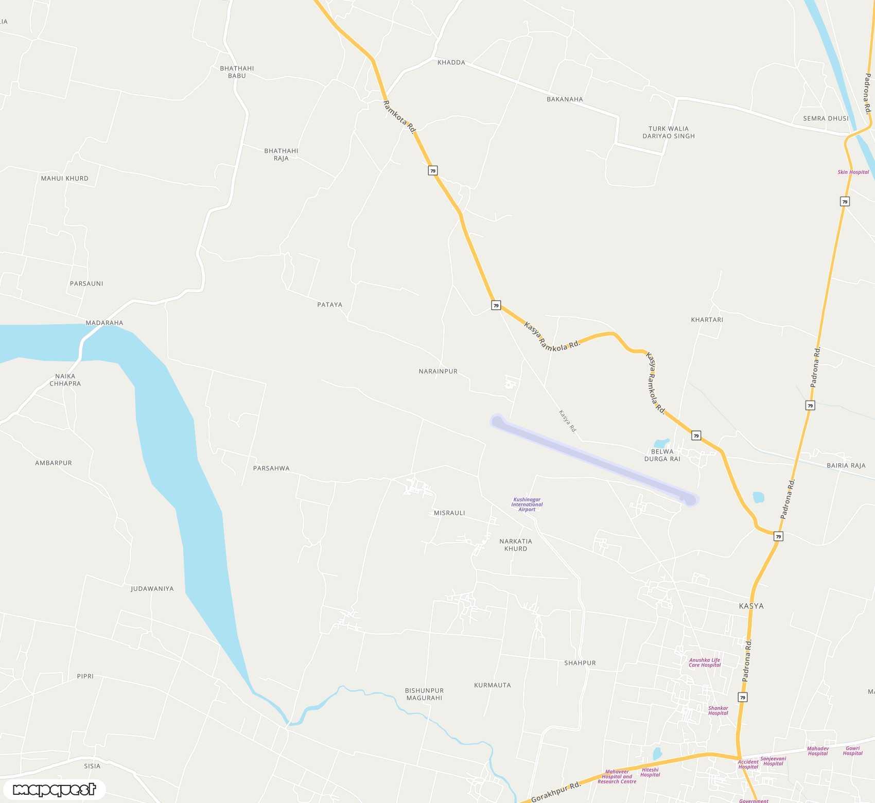 Carte de Kushinagar <span>airport (KBK)</span>