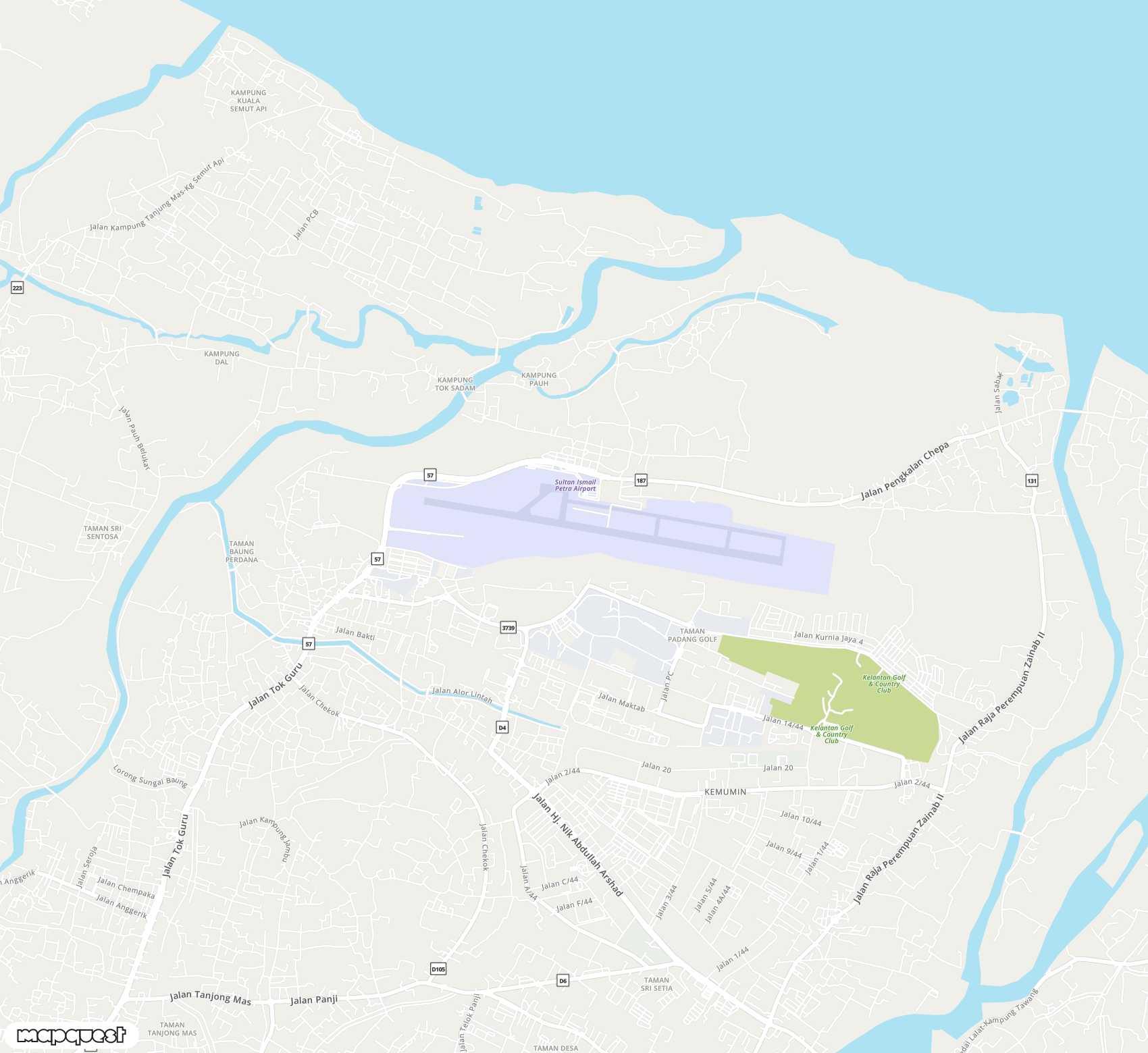 Carte de <span>Aéroport de </span>Sultan Ismail Petra<span>(KBR)</span>