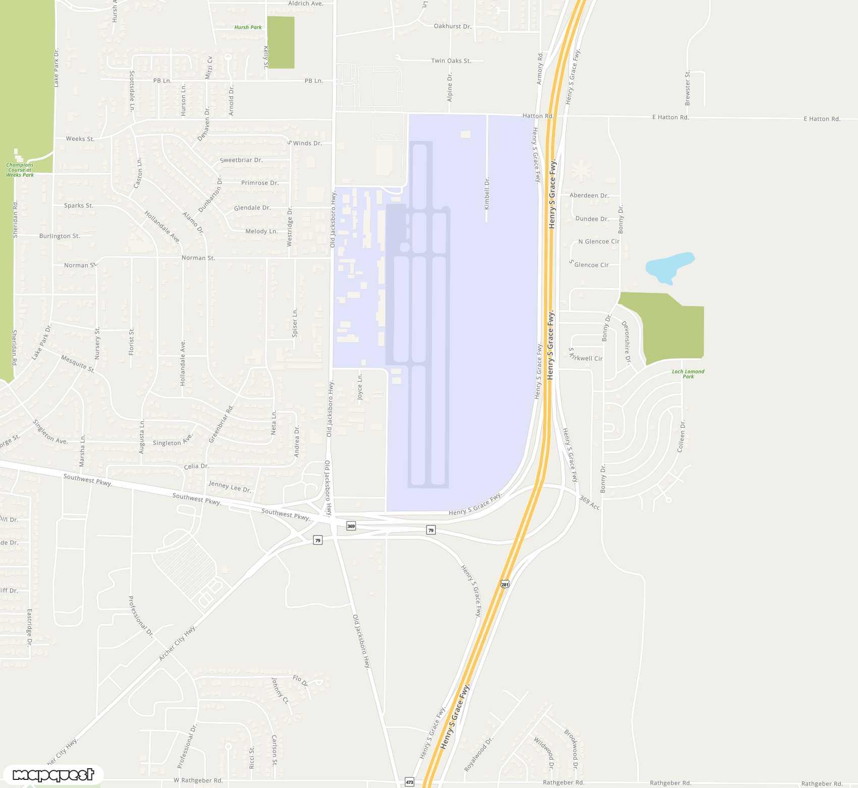 Carte de <span>Aérodrome de </span>Kickapoo Downtown<span>(KIP)</span>