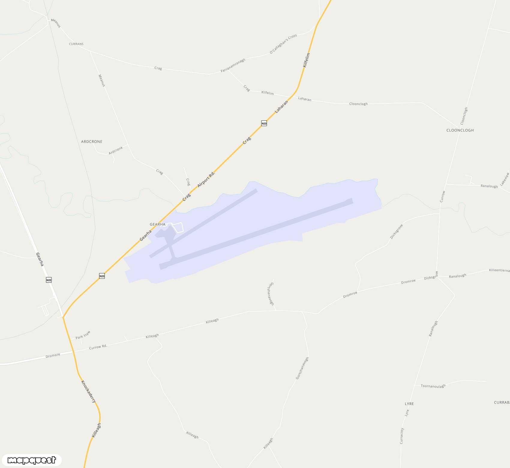 Carte de Kerry <span>airport (KIR)</span>