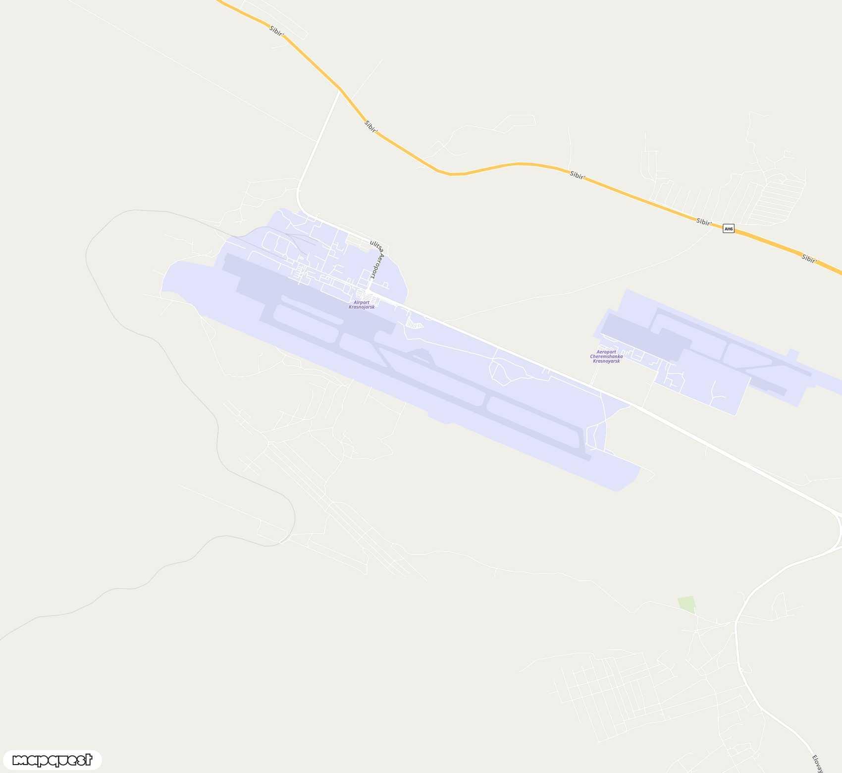 Carte de <span>Aéroport international de </span>Krasnoyarsk<span>(KJA)</span>