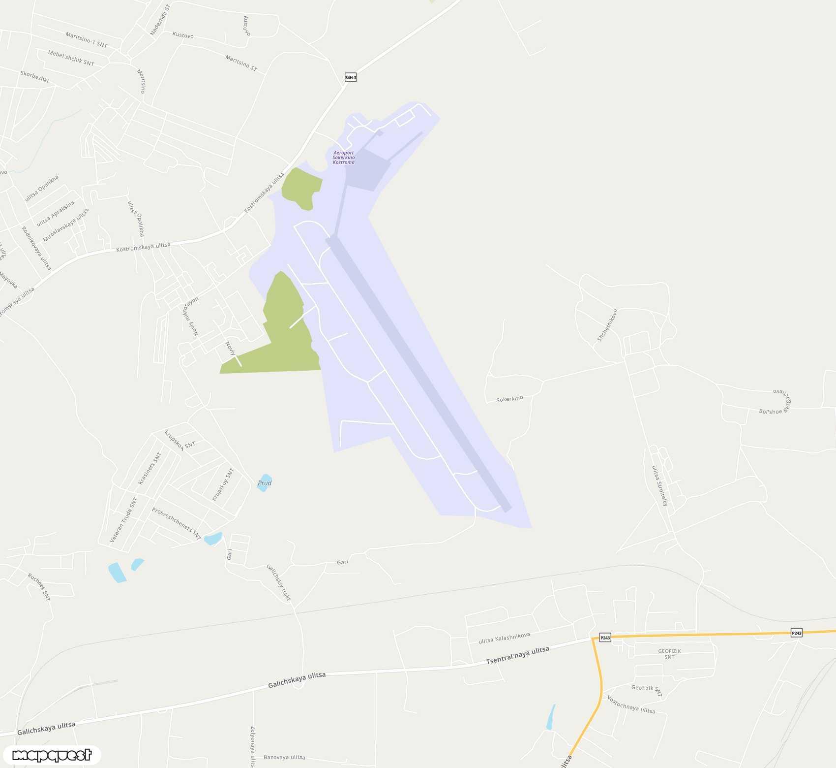 Carte de <span>Aéroport de </span>Kostroma Sokerkino<span>(KMW)</span>