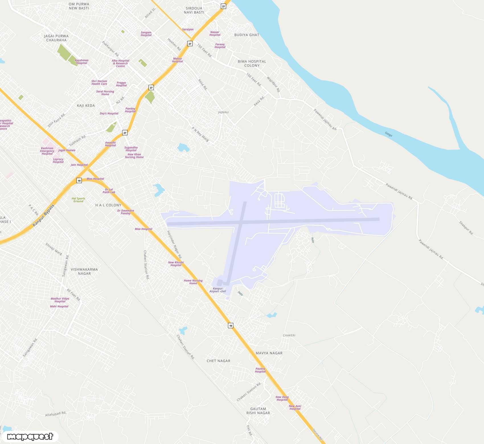 Carte de Kanpur <span>airport (KNU)</span>