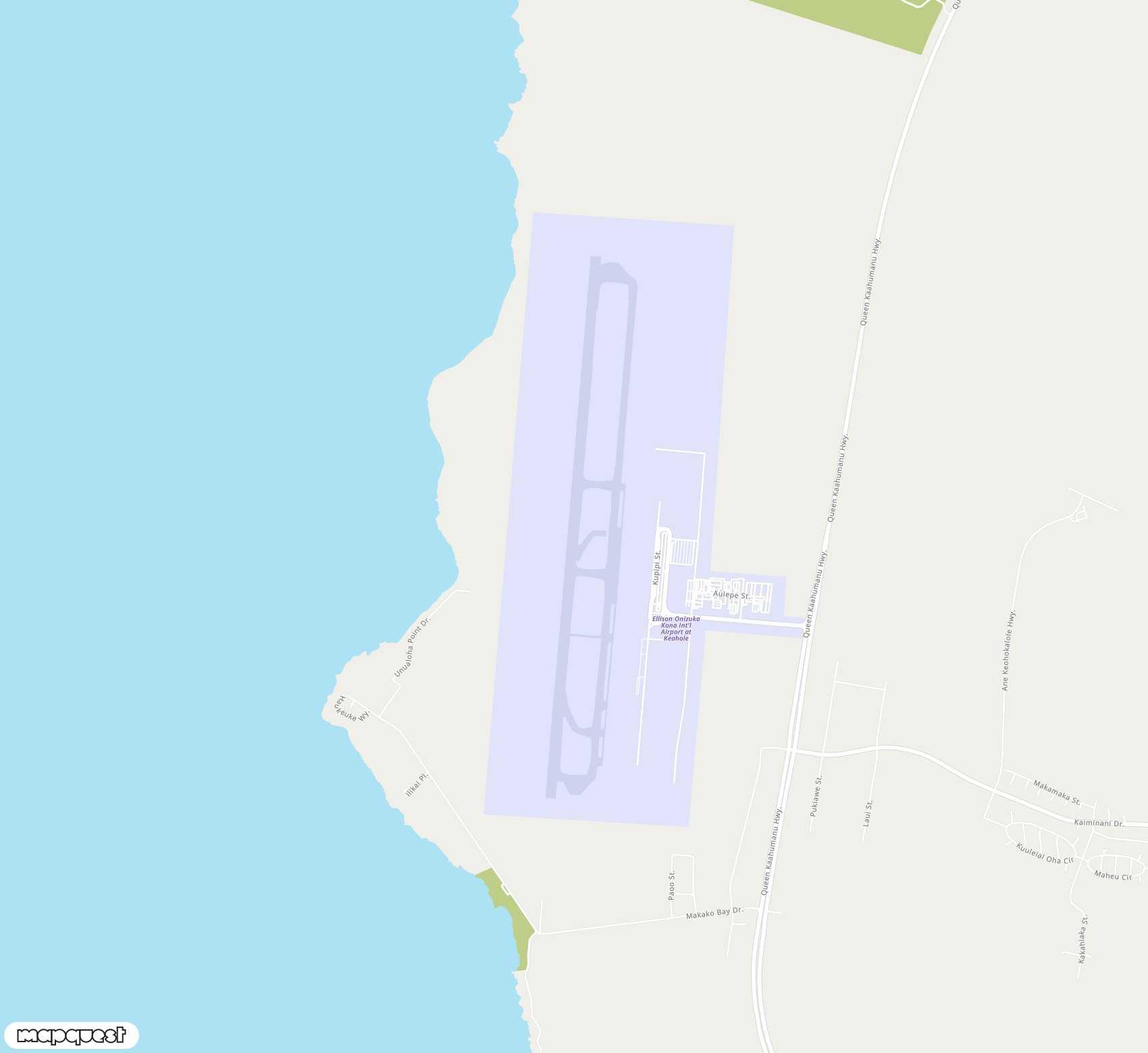 Carte de <span>Aéroport de </span>Ellison Onizuka Kona at Keahole<span>(KOA)</span>