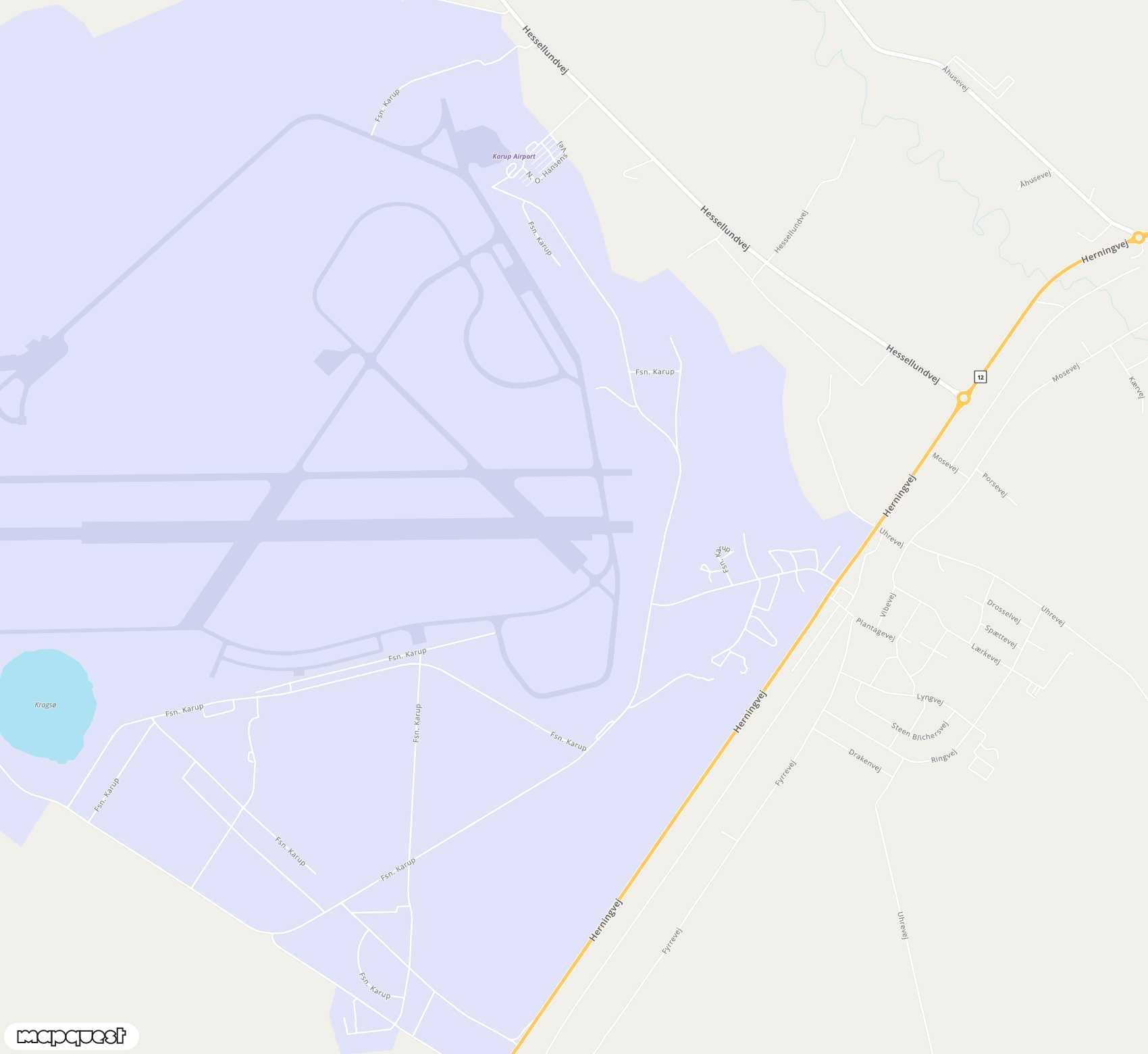 Carte de Karup <span>airport (KRP)</span>
